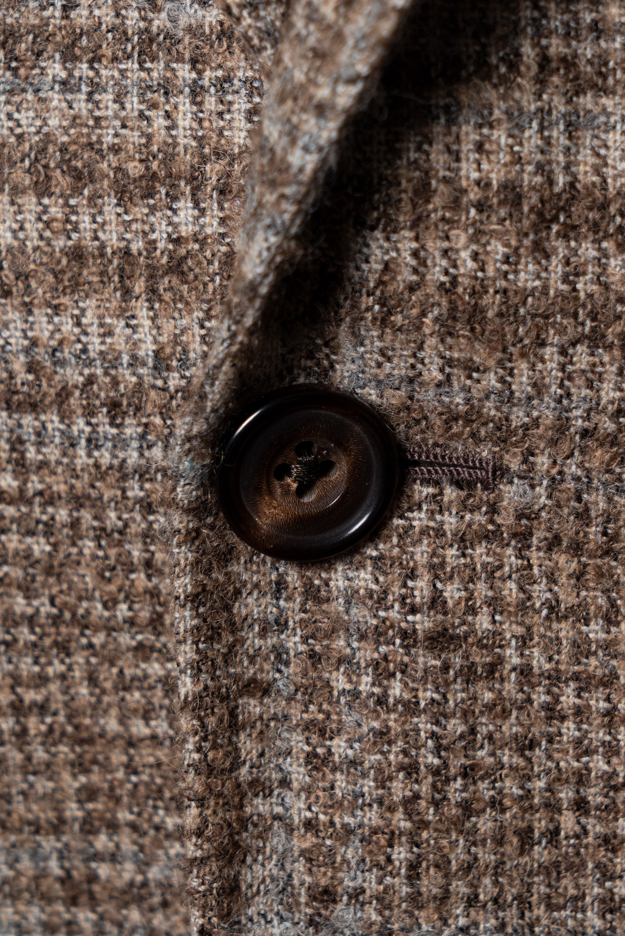 MTO Milky Brown Plaid Camel Hair Wool Jacket