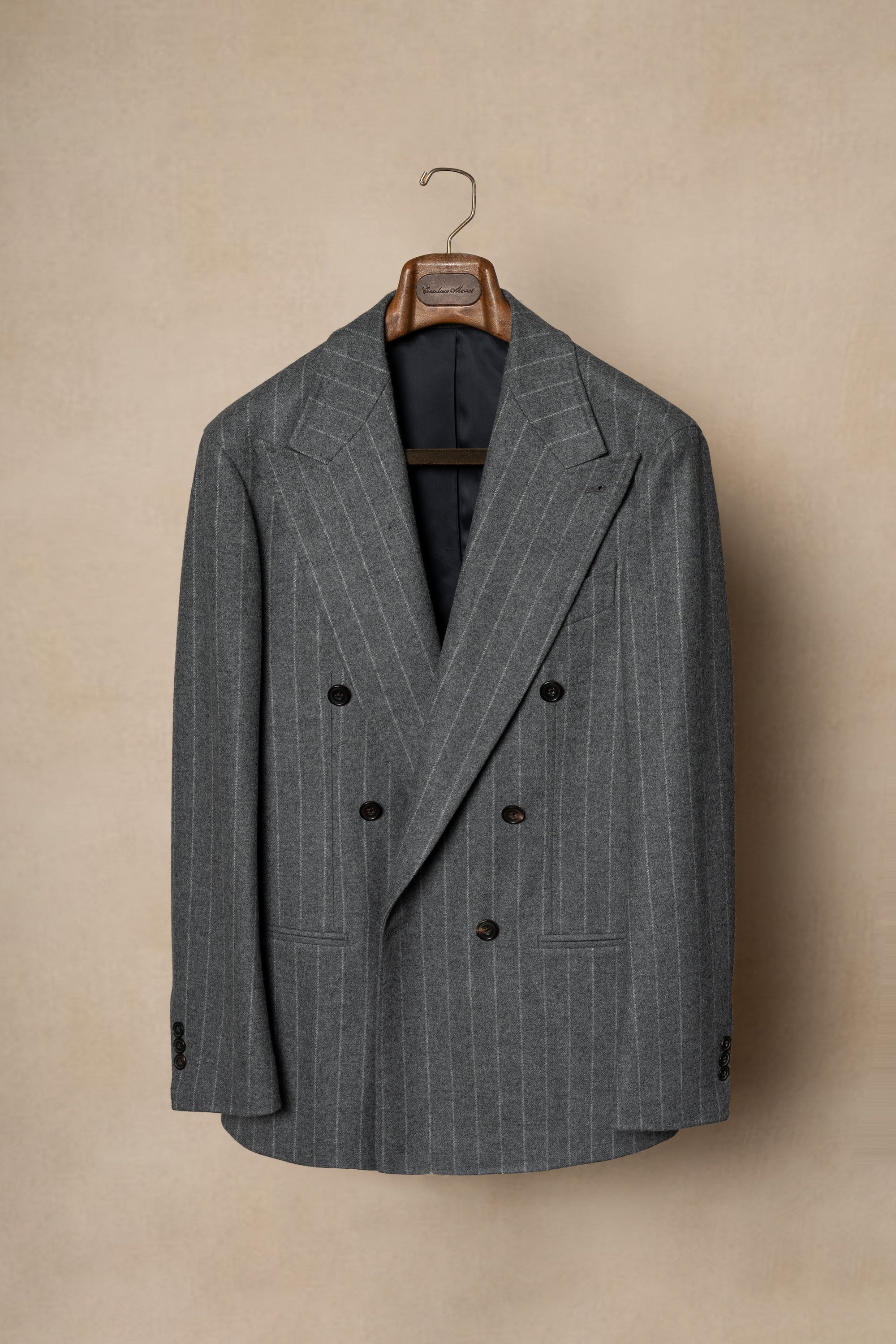 Grey Chalk Stripe Flannel Suit #134