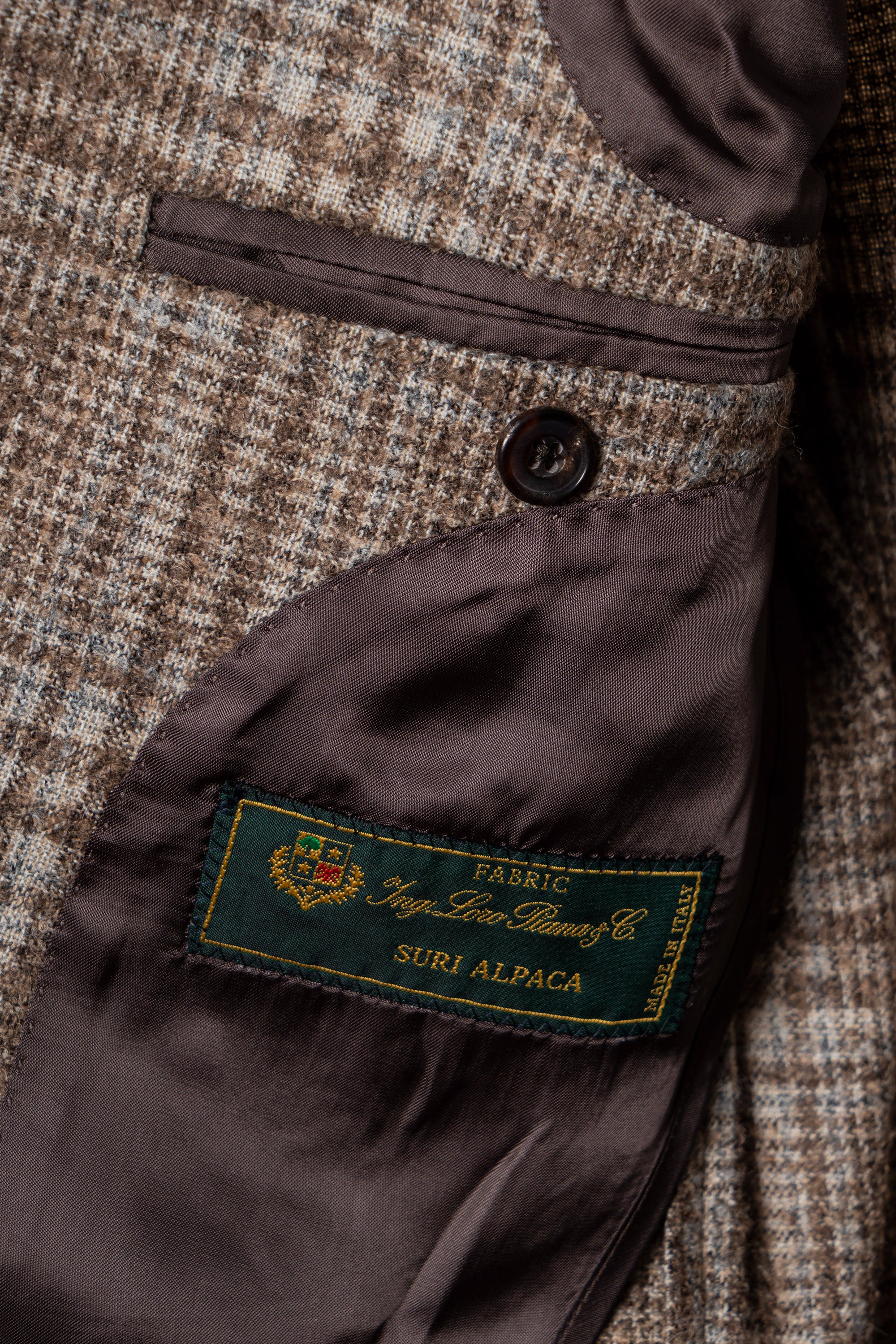 MTO Milky Brown Plaid Camel Hair Wool Jacket