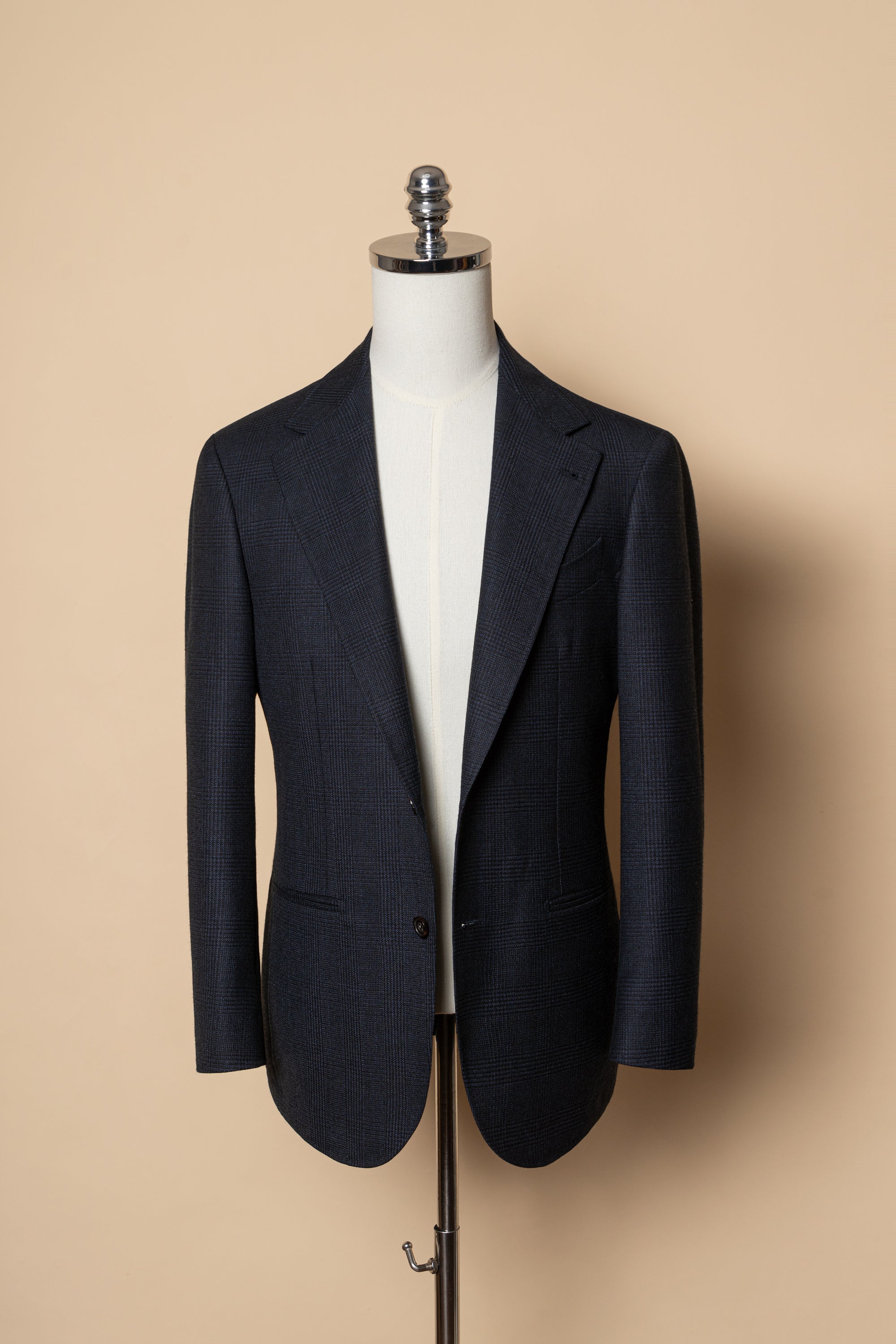 MTO Navy Glen Check Wool Suit #390