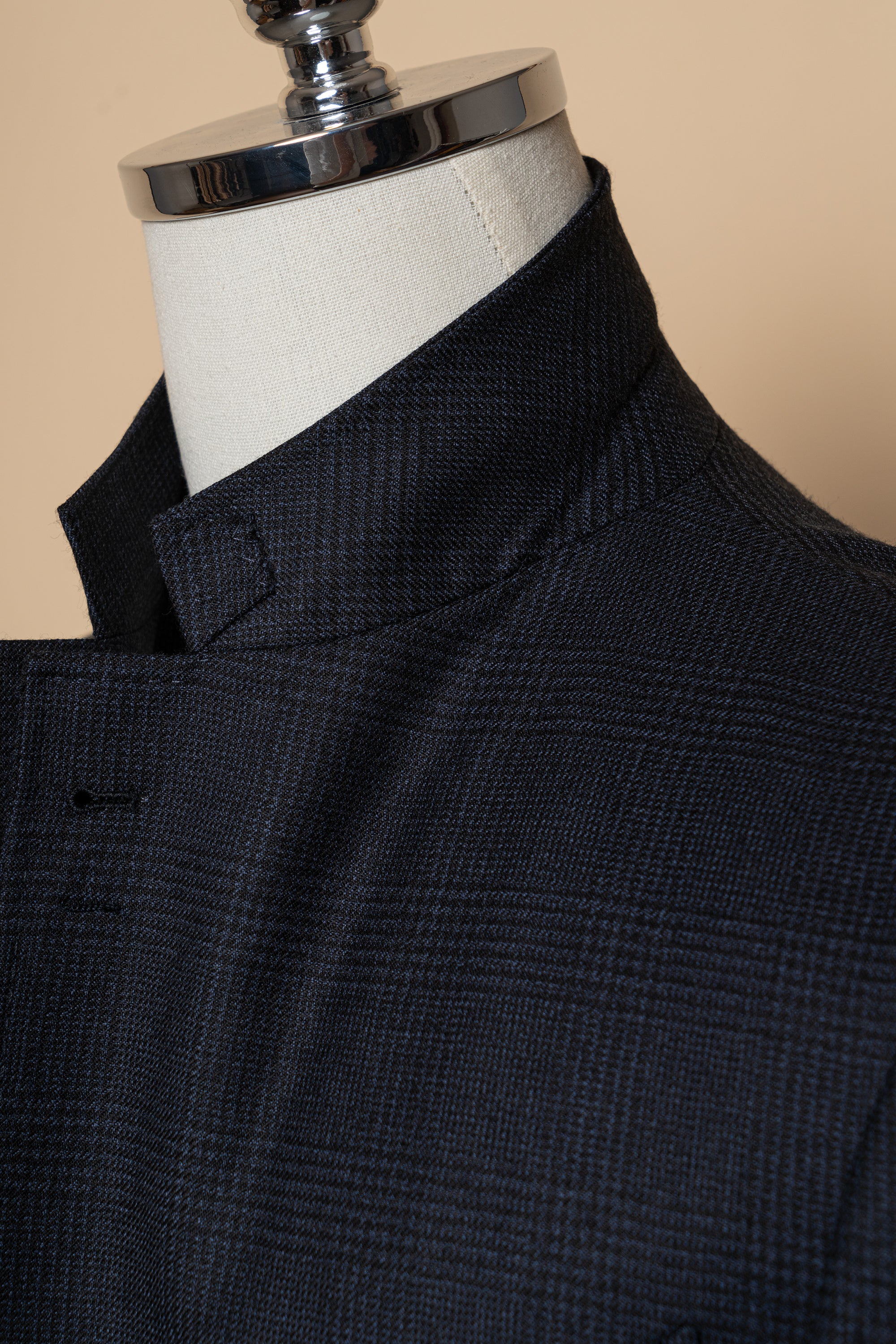 MTO Navy Glen Check Wool Suit #390