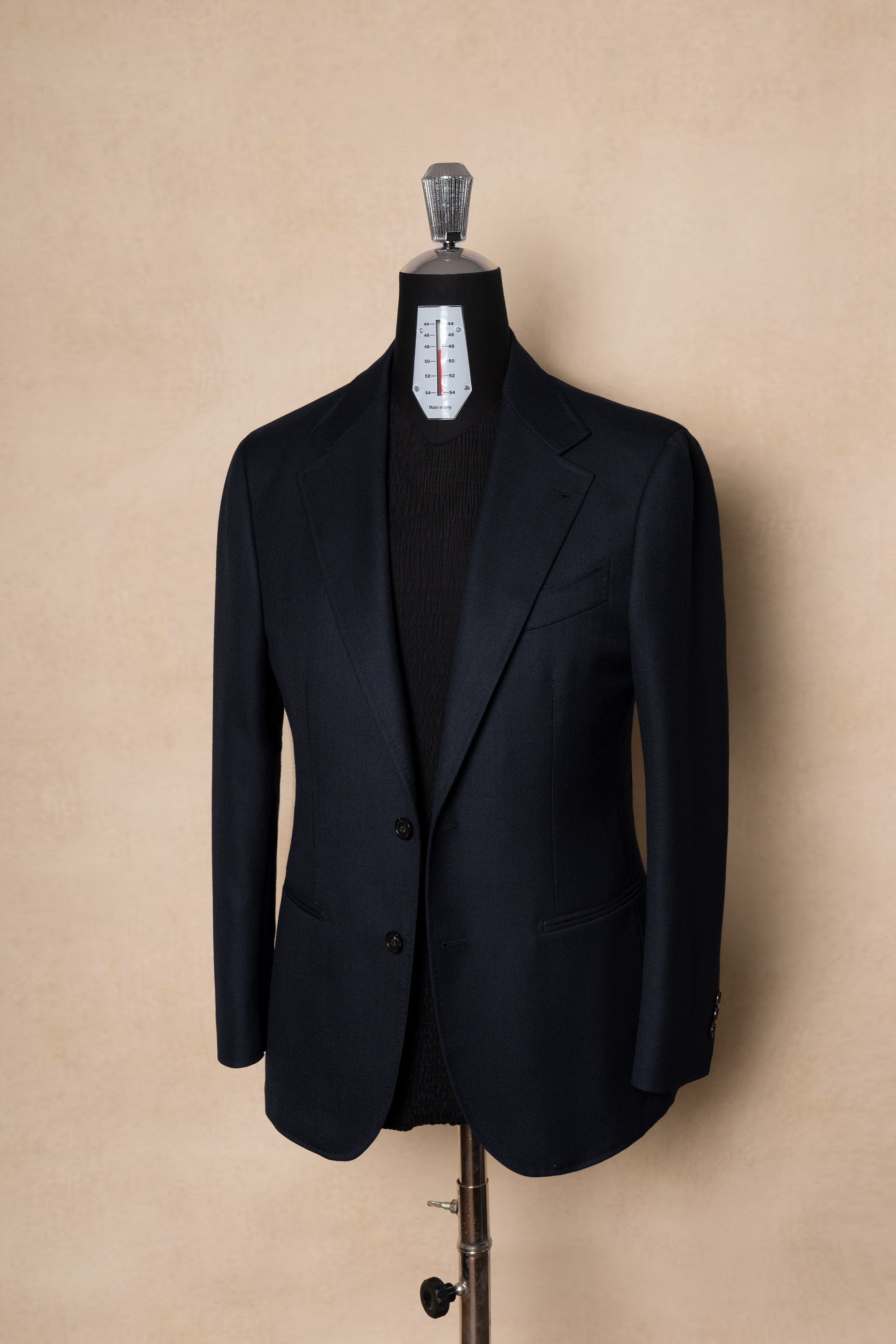MTO Navy Sharkskin Heavyweight Wool Suit #175