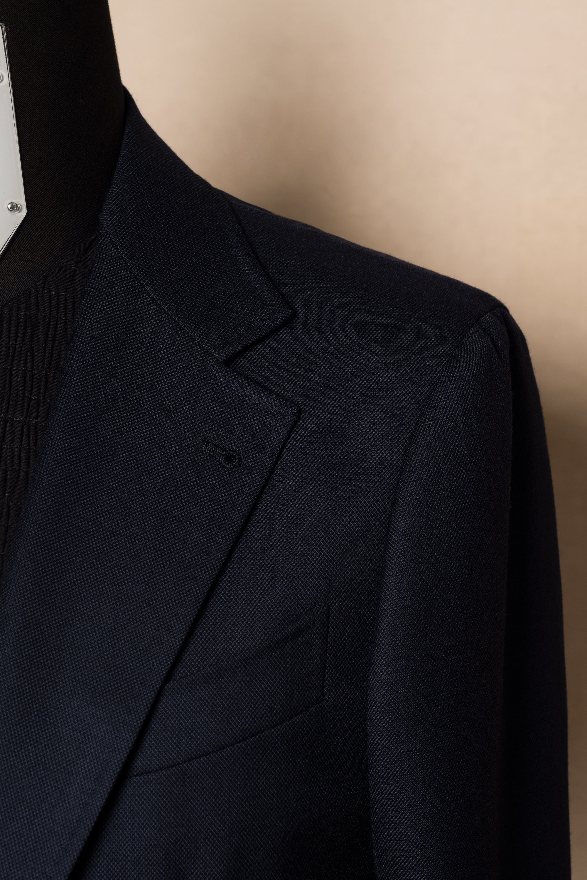 MTO Navy Sharkskin Heavyweight Wool Suit #175