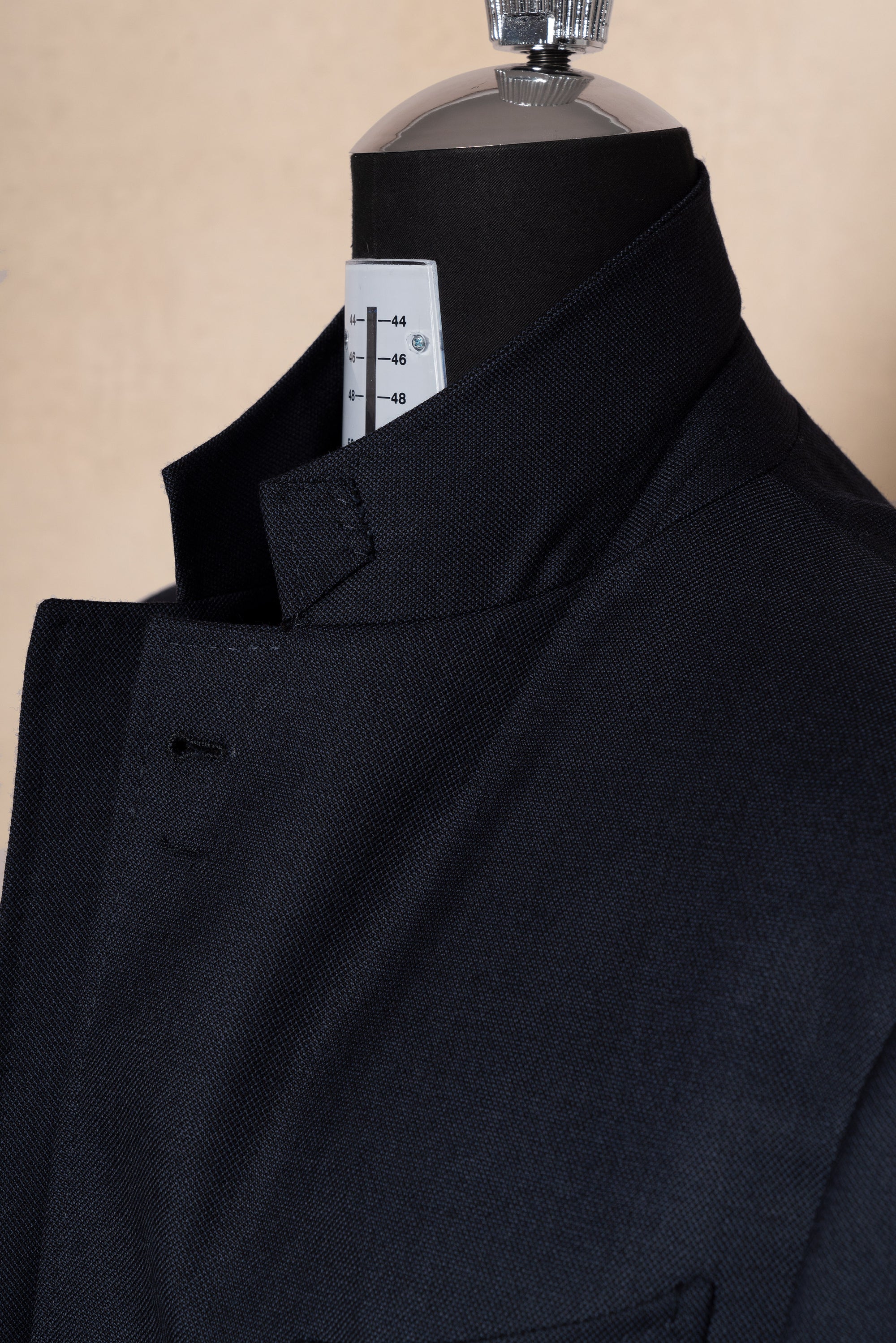 MTO Navy Sharkskin Heavyweight Wool Suit #175
