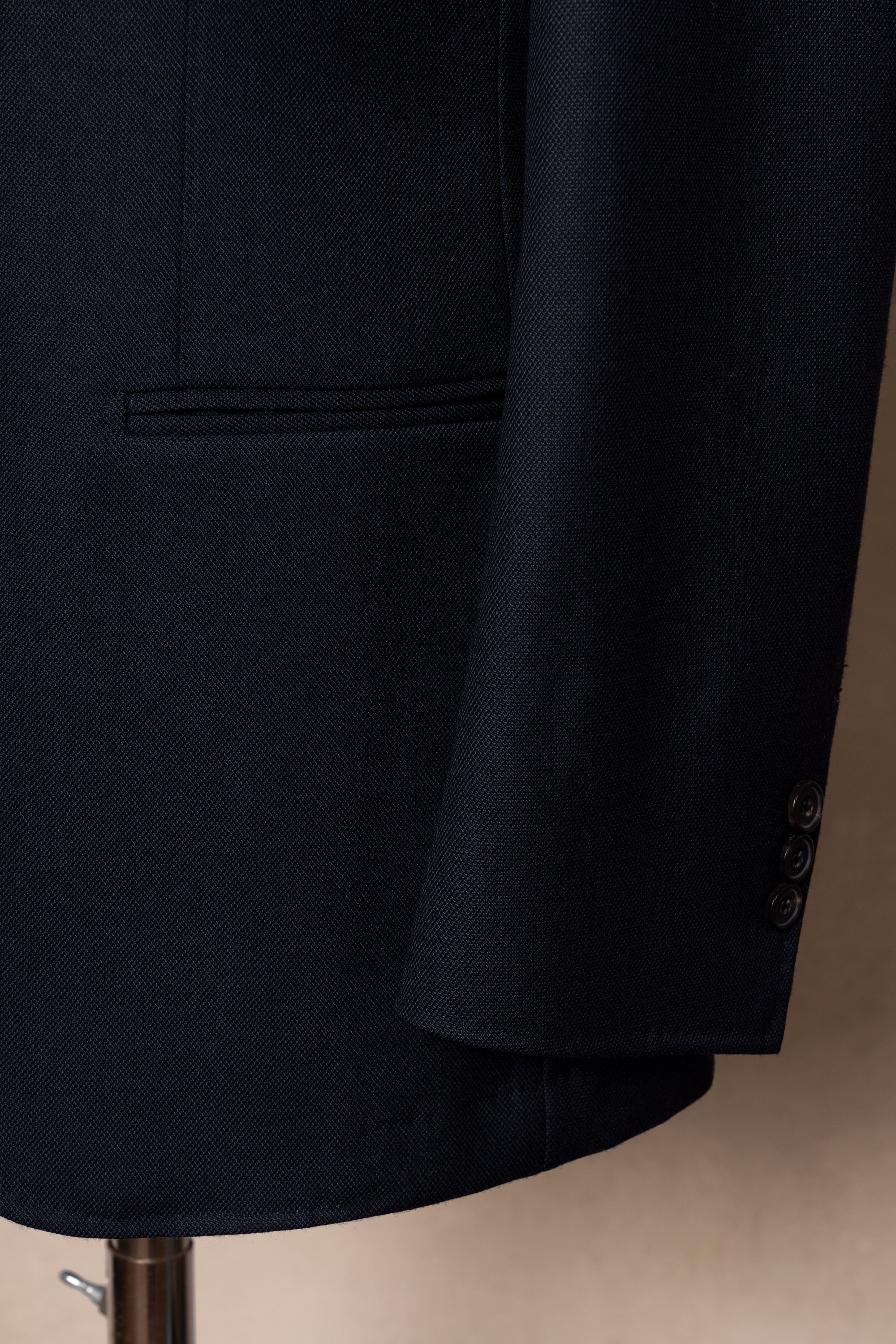 MTO Navy Sharkskin Heavyweight Wool Suit #175