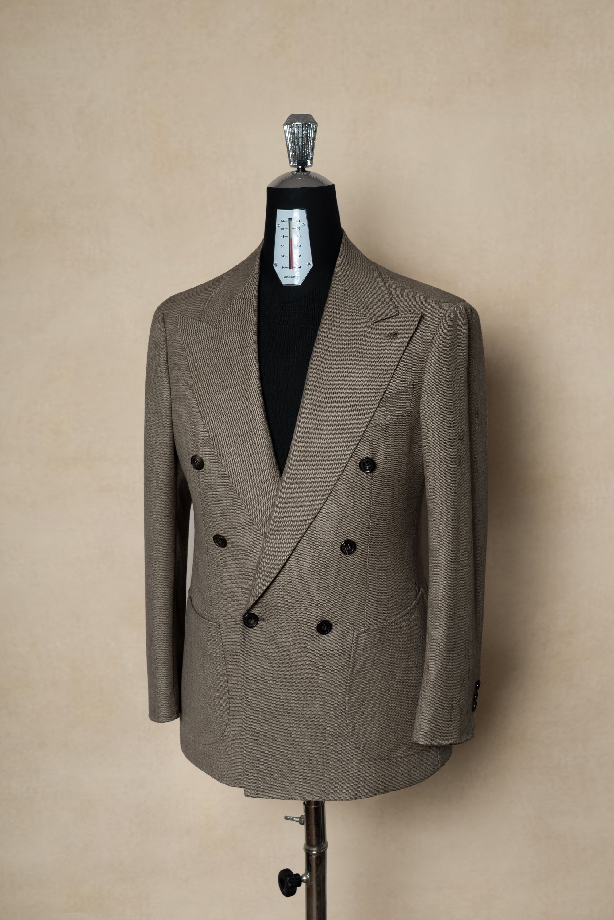 MTO Khaki Sharkskin Wool Suit #173