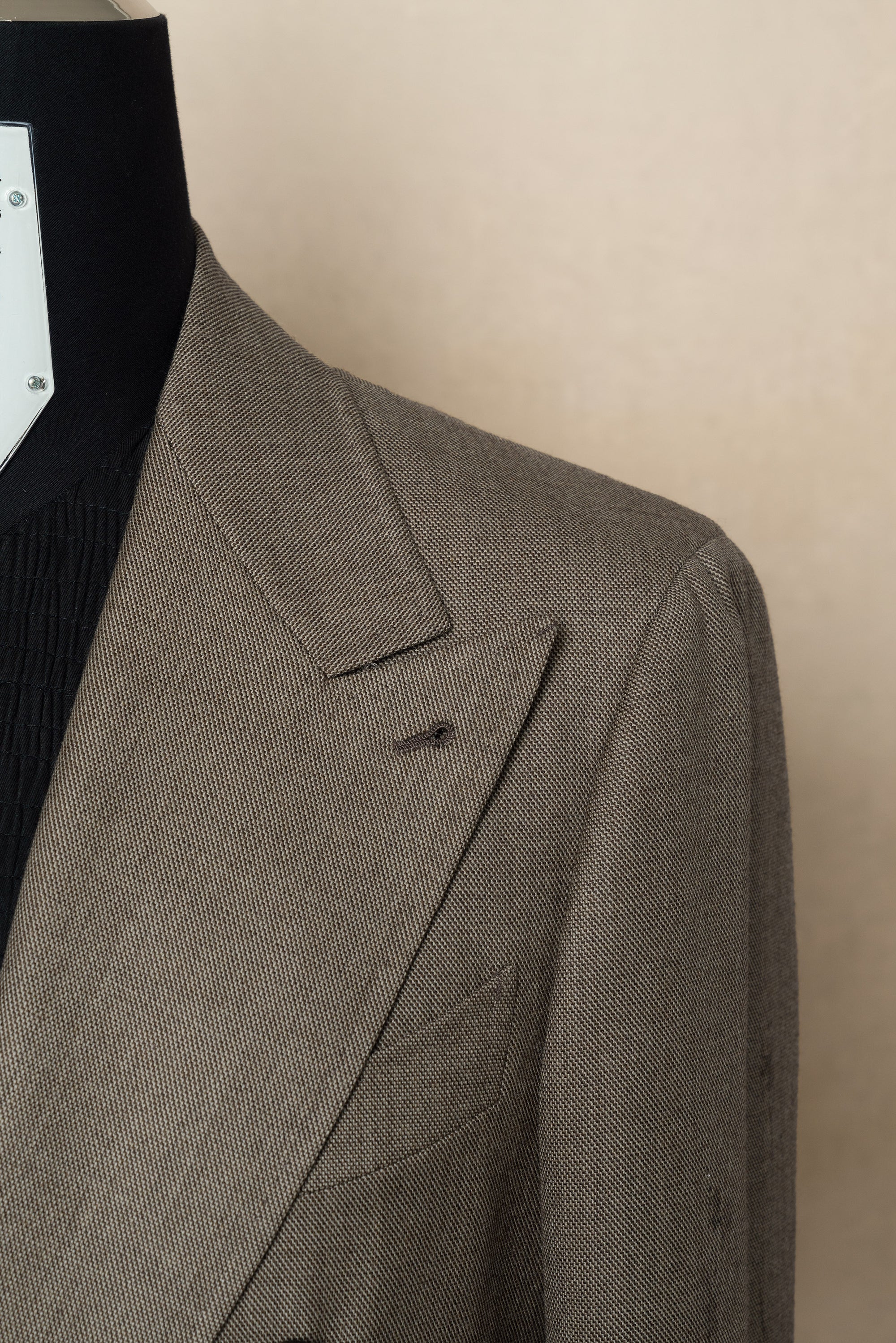 MTO Khaki Sharkskin Wool Suit #173