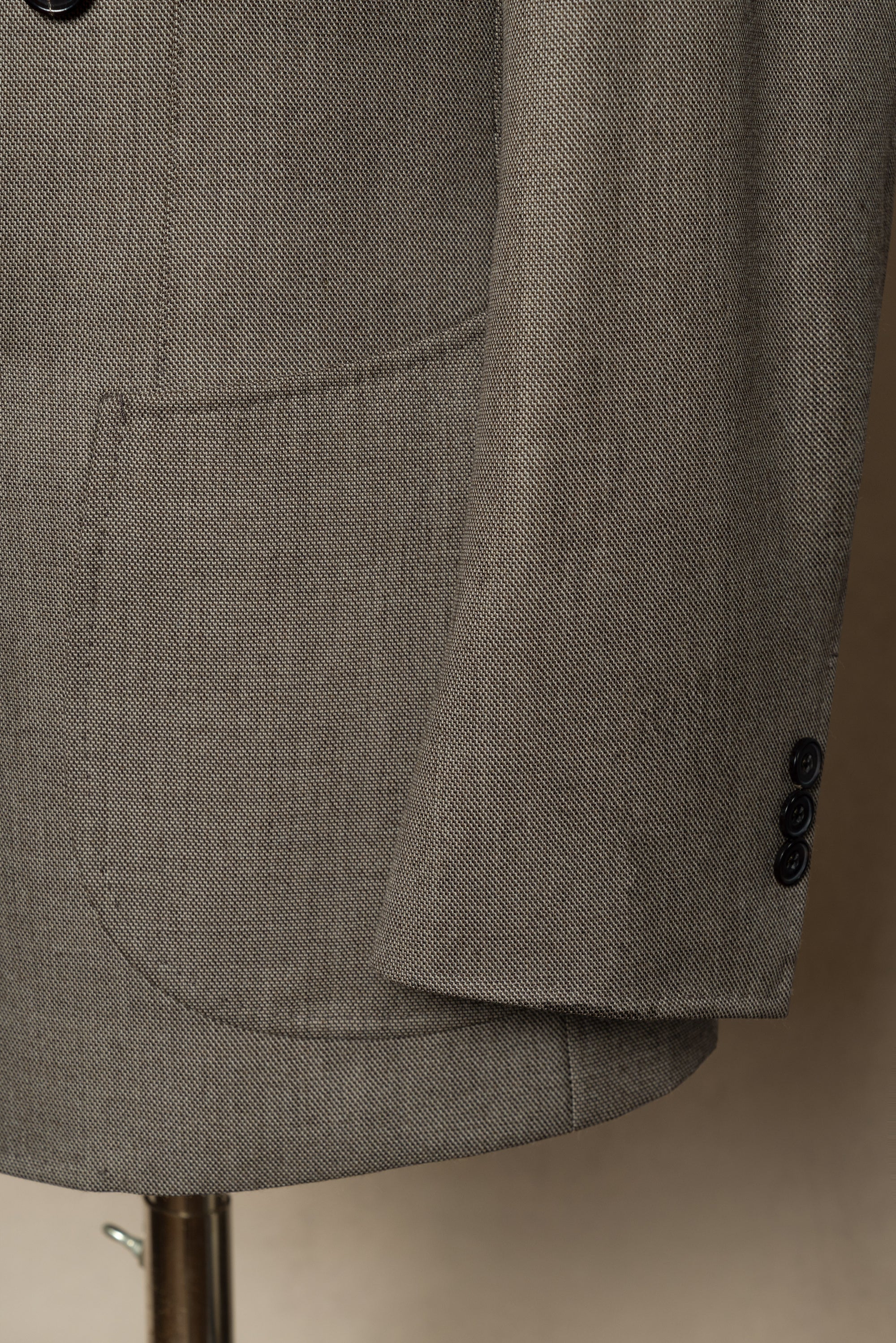 MTO Khaki Sharkskin Wool Suit #173