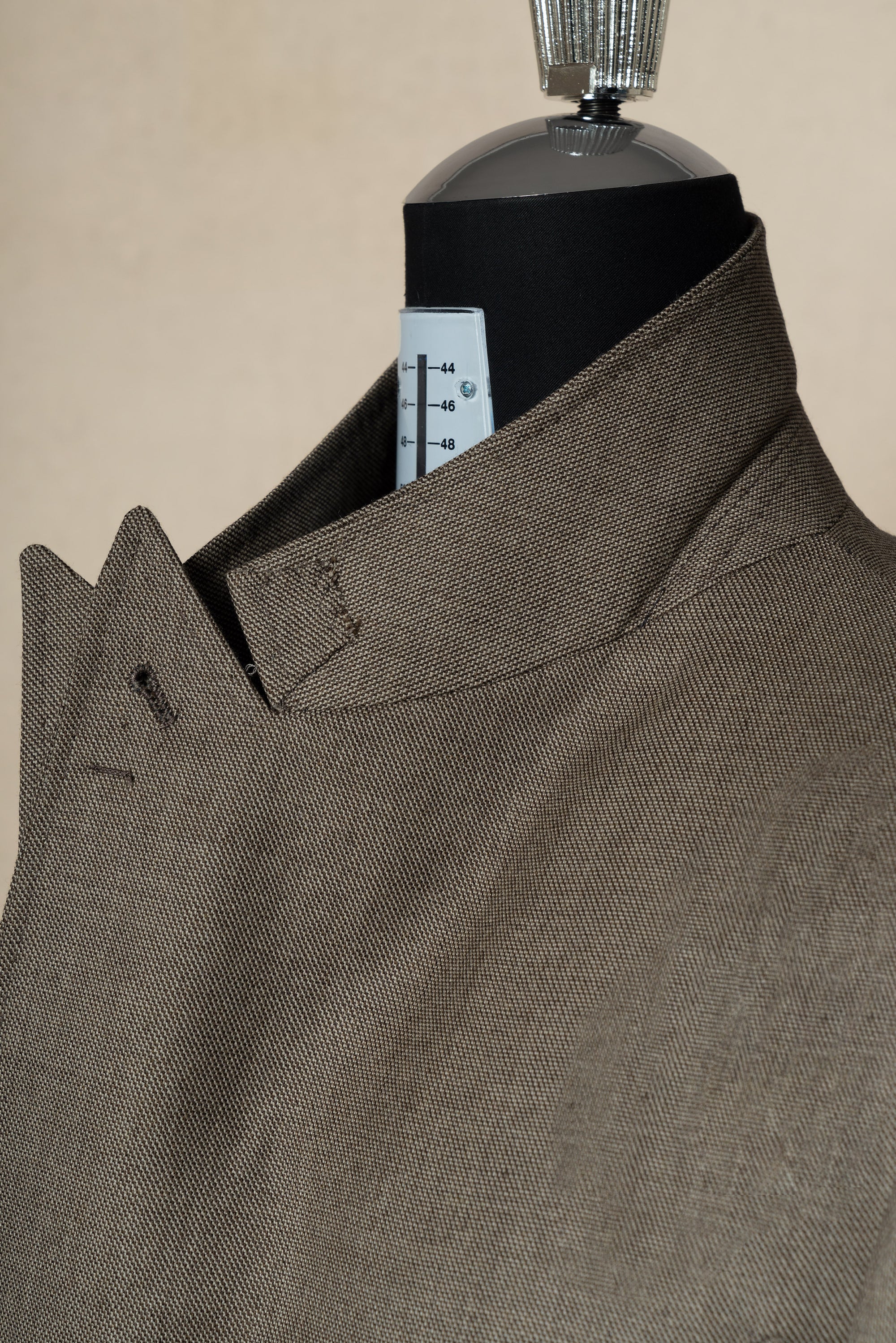 MTO Khaki Sharkskin Wool Suit #173