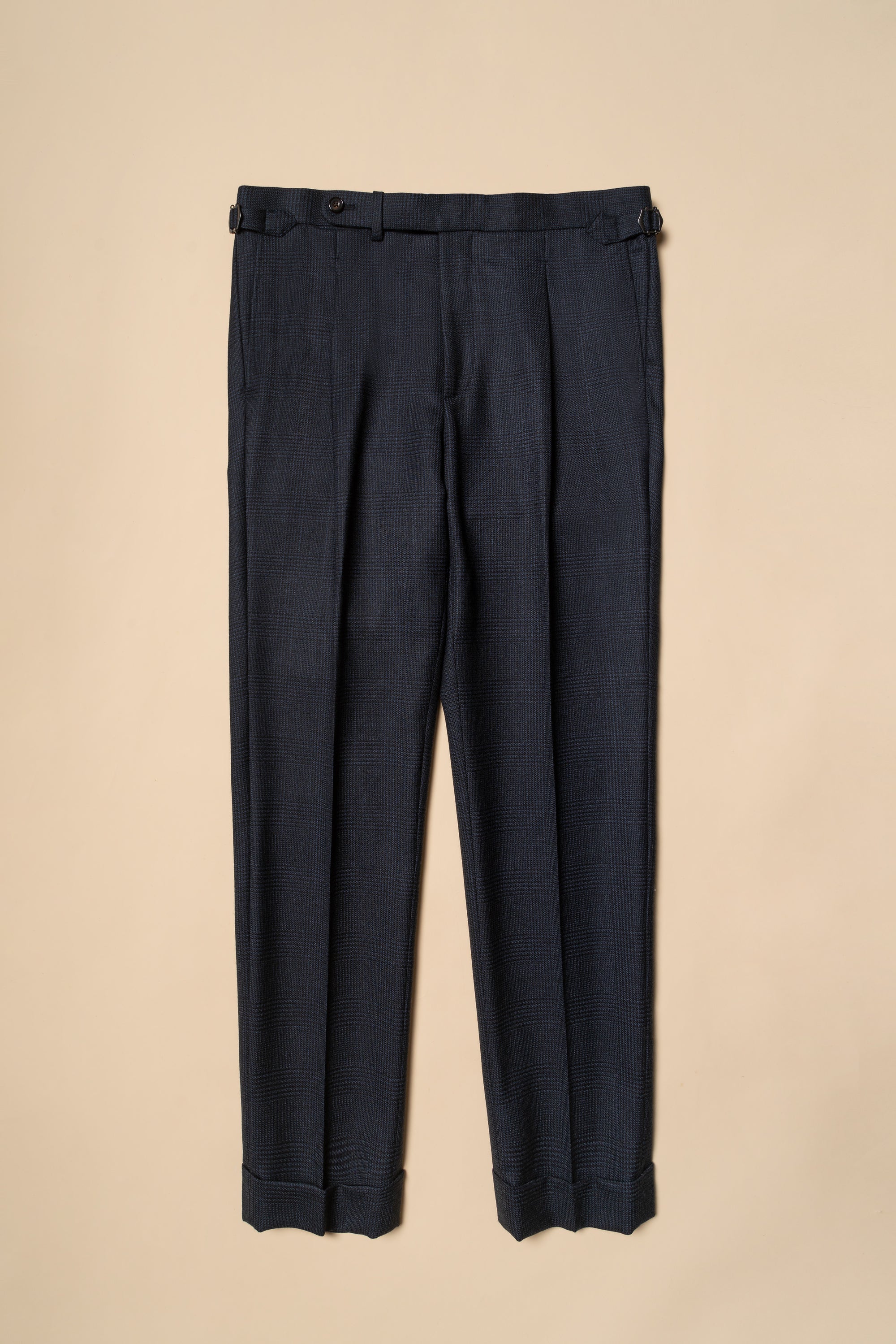 MTO Navy Glen Check Wool Suit #390