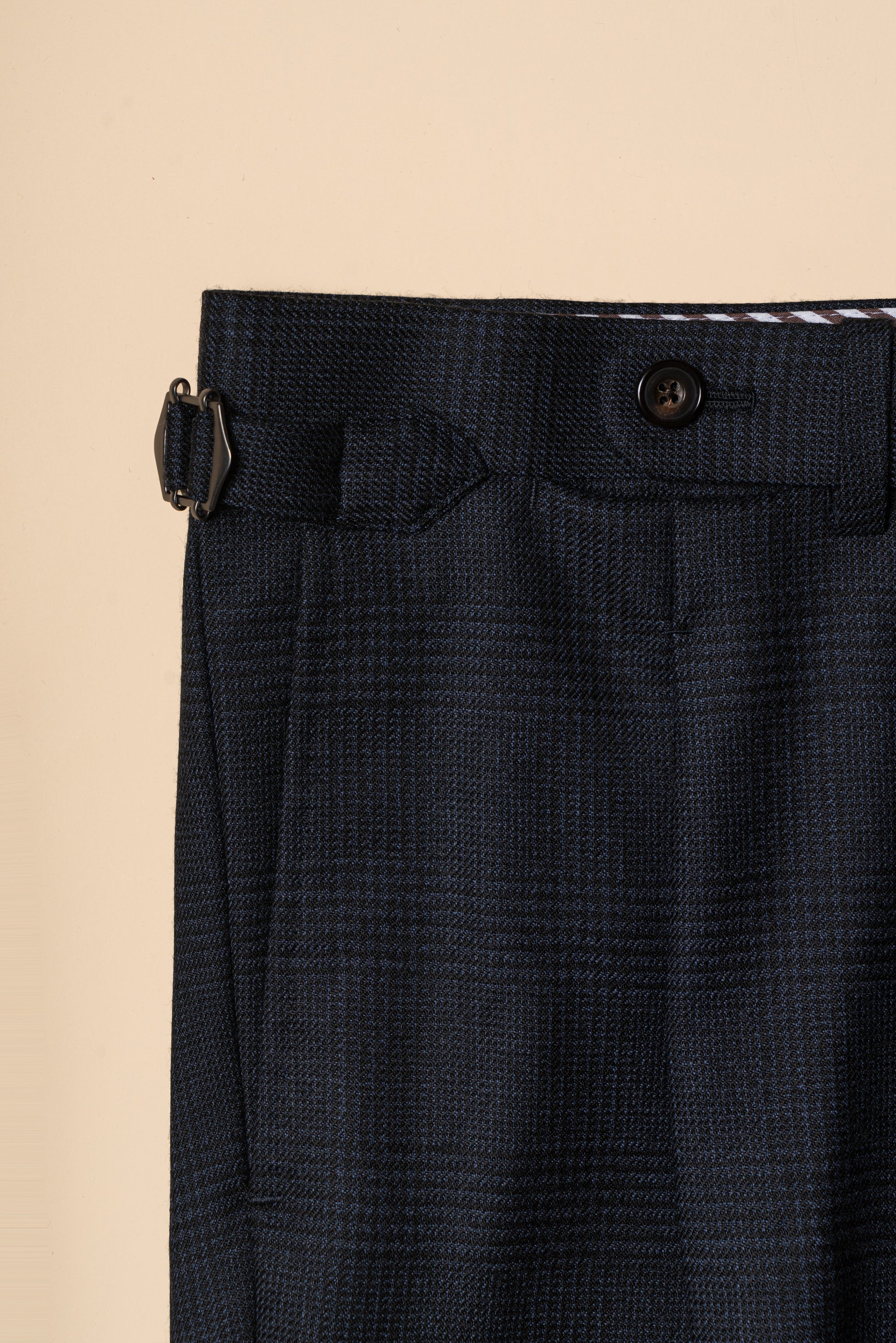 MTO Navy Glen Check Wool Suit #390