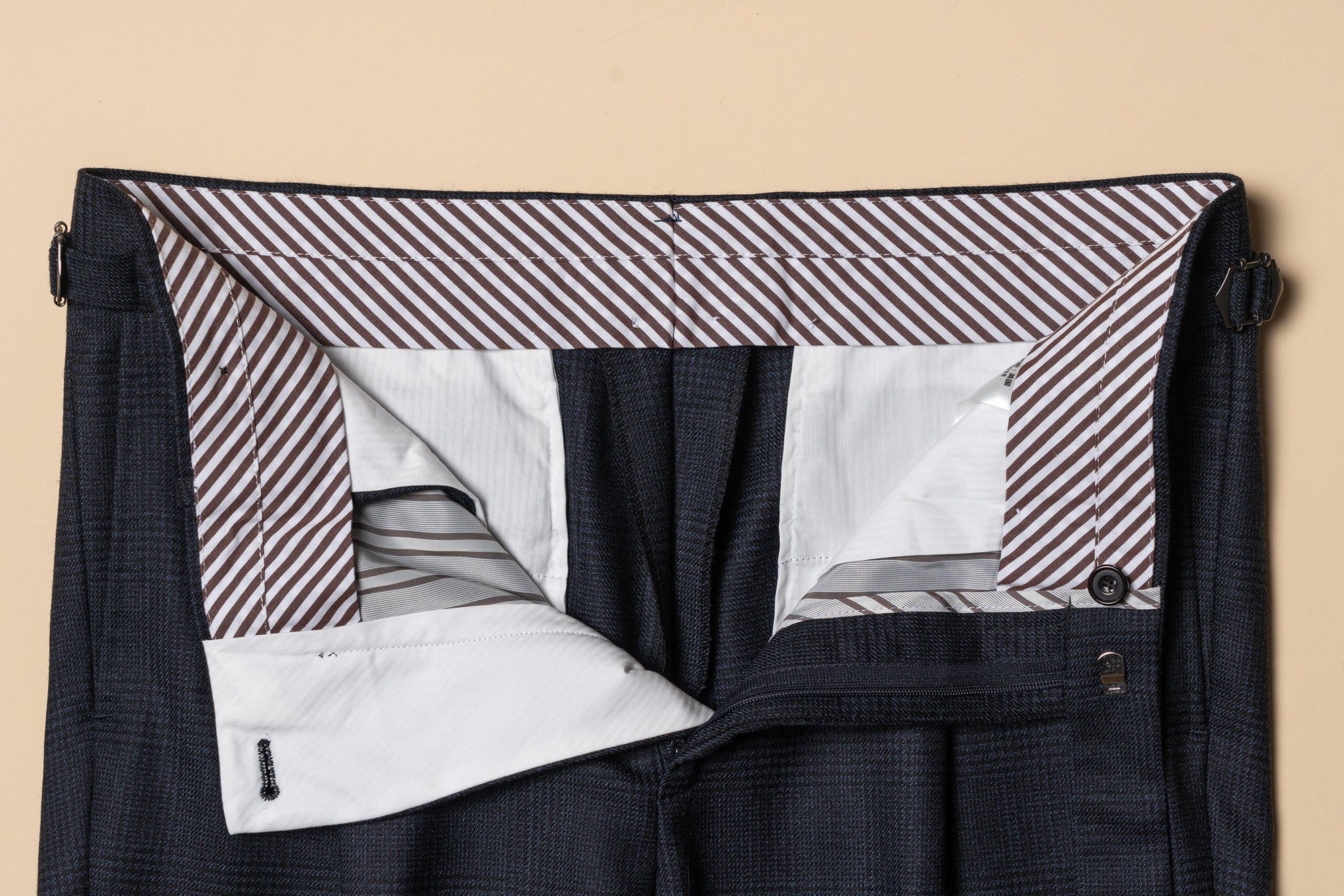 MTO Navy Glen Check Wool Suit #390