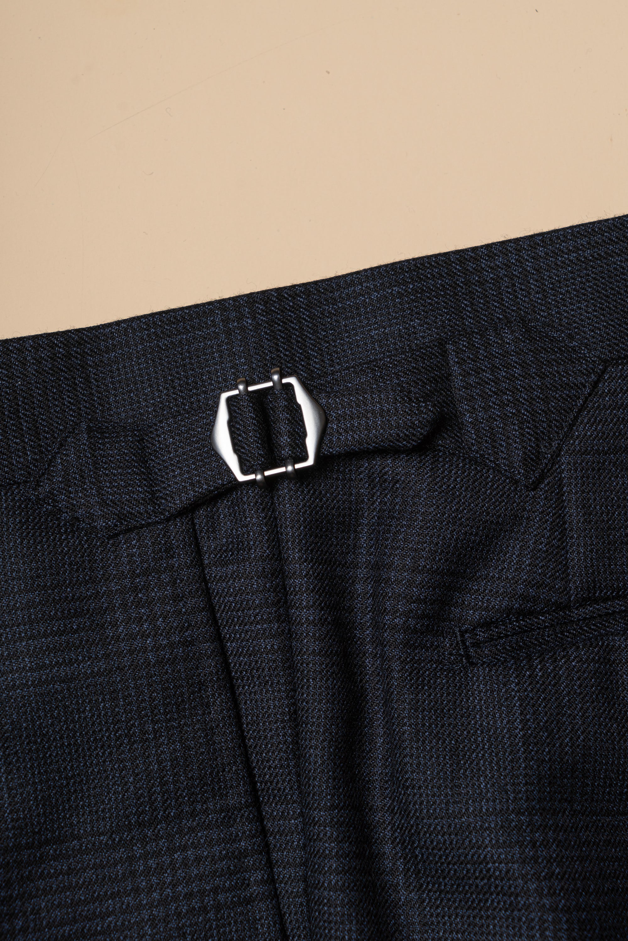 MTO Navy Glen Check Wool Suit #390