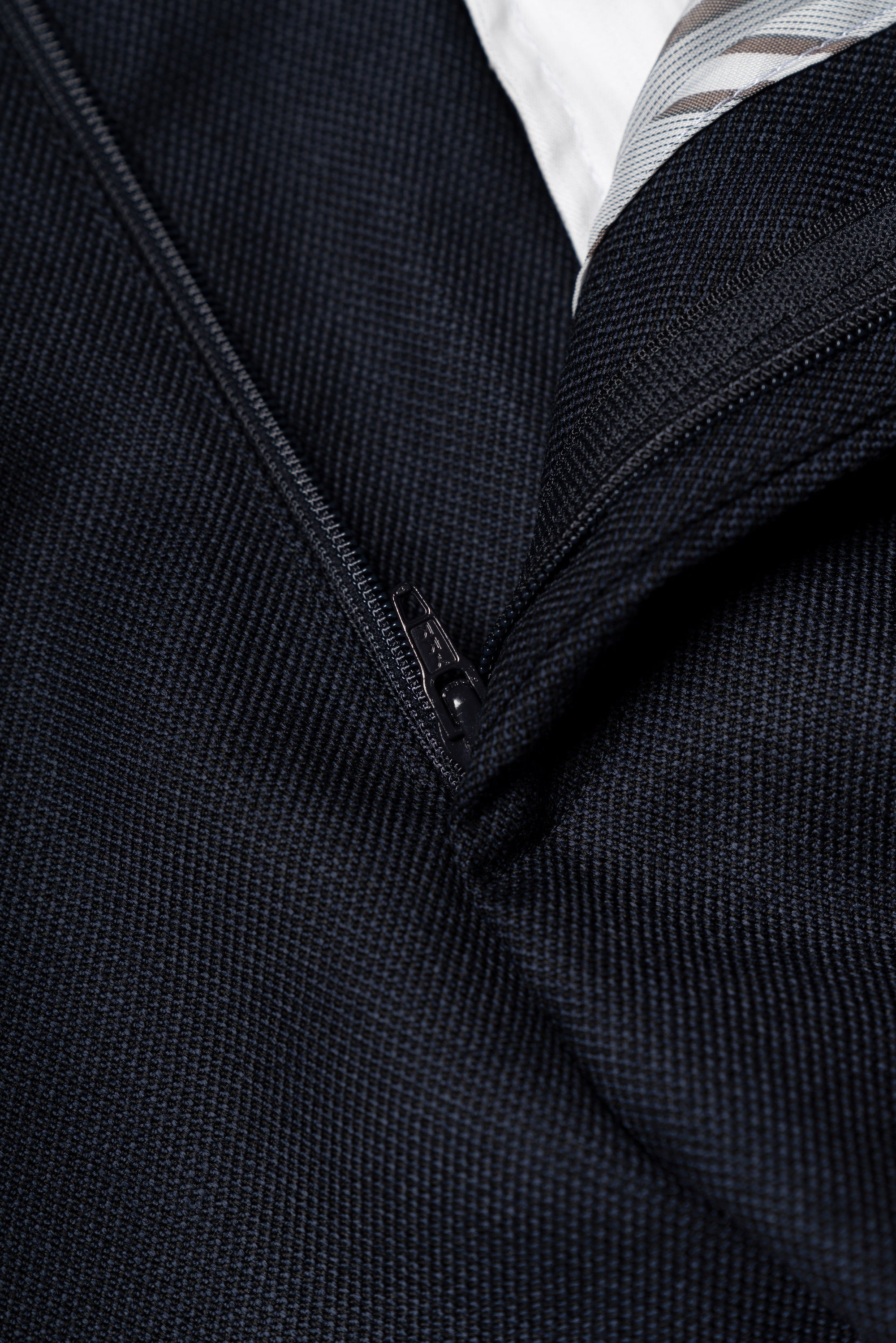 MTO Navy Sharkskin Heavyweight Wool Suit #175