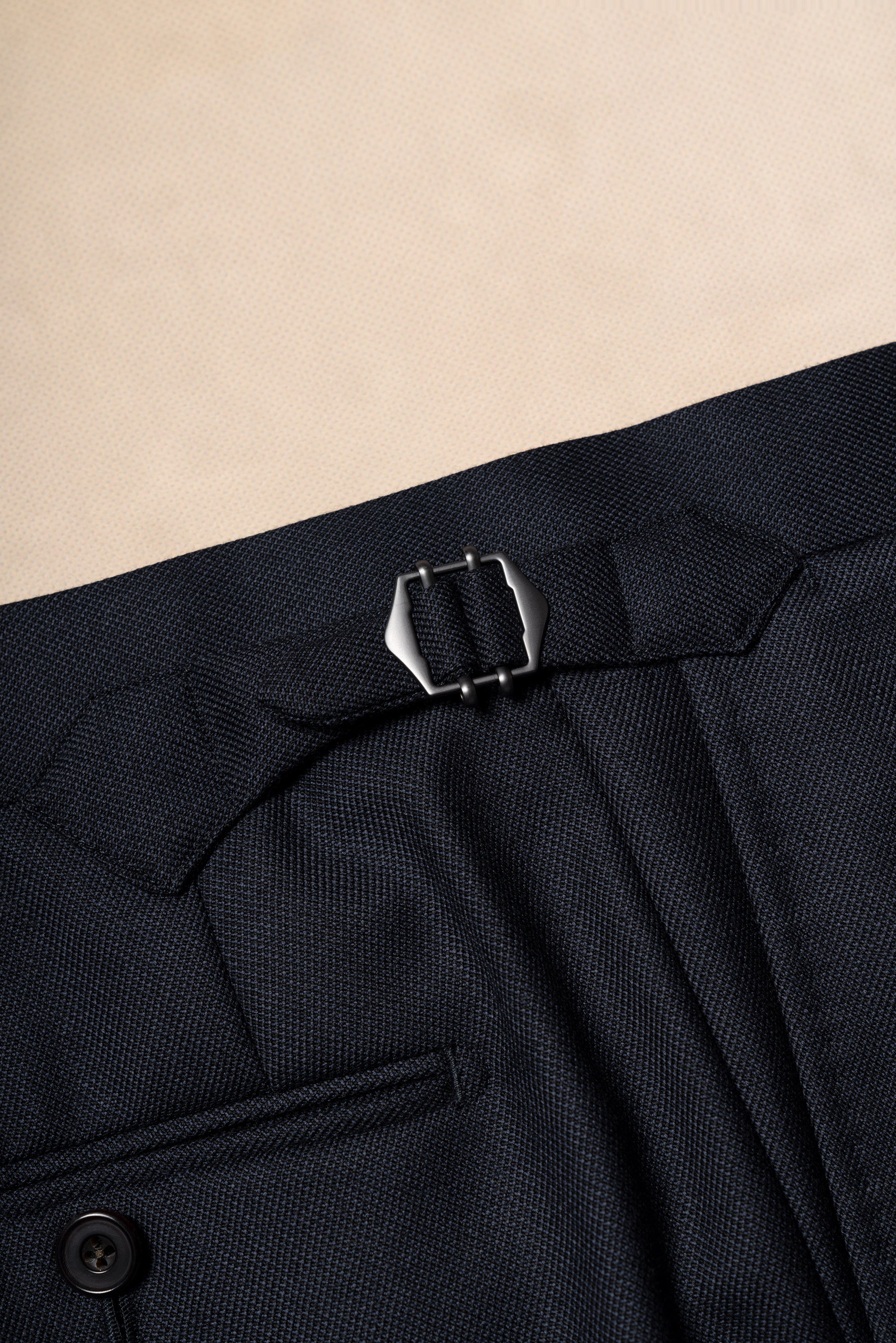 MTO Navy Sharkskin Heavyweight Wool Suit #175