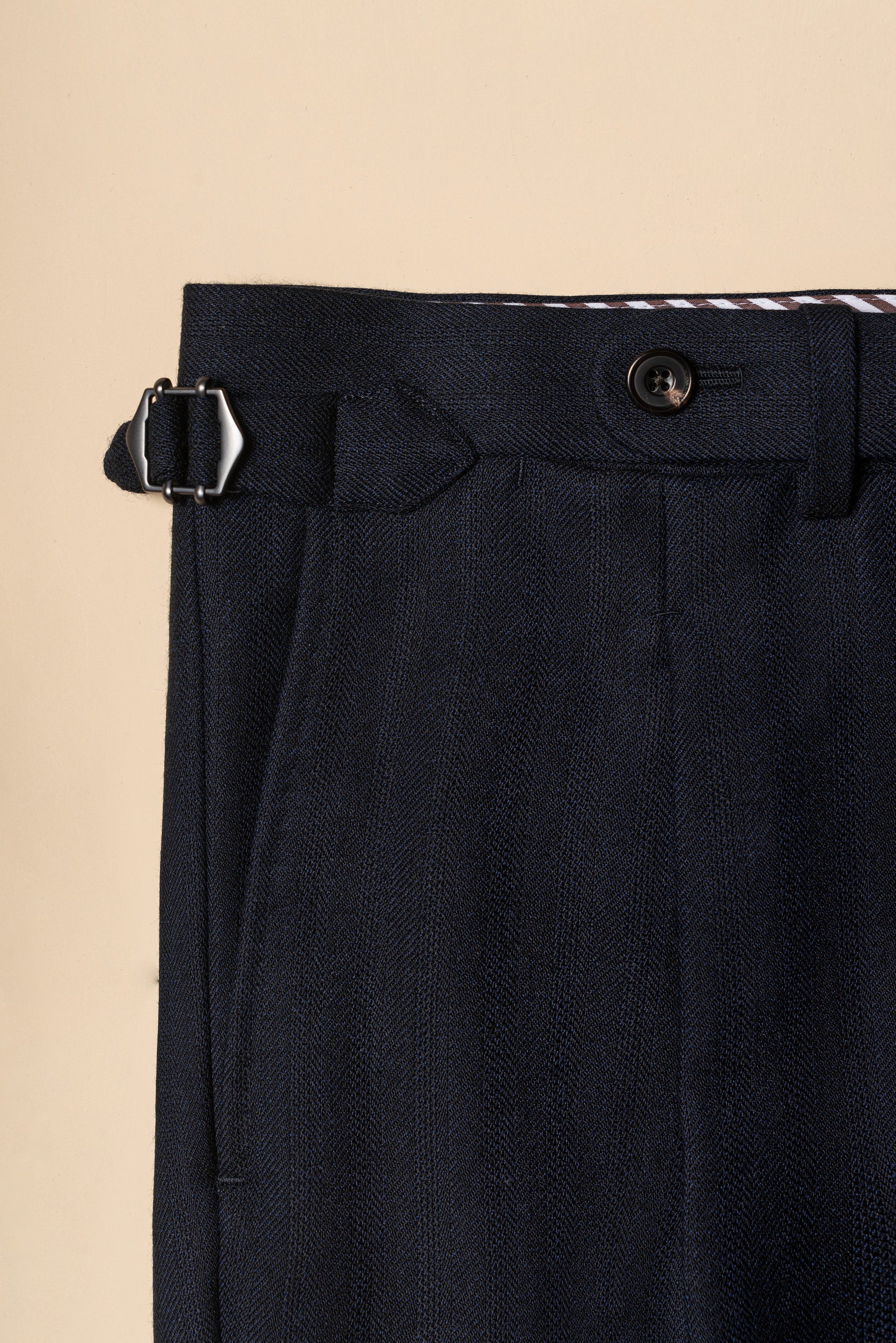 MTO Navy Herringbone Wool Suit #387