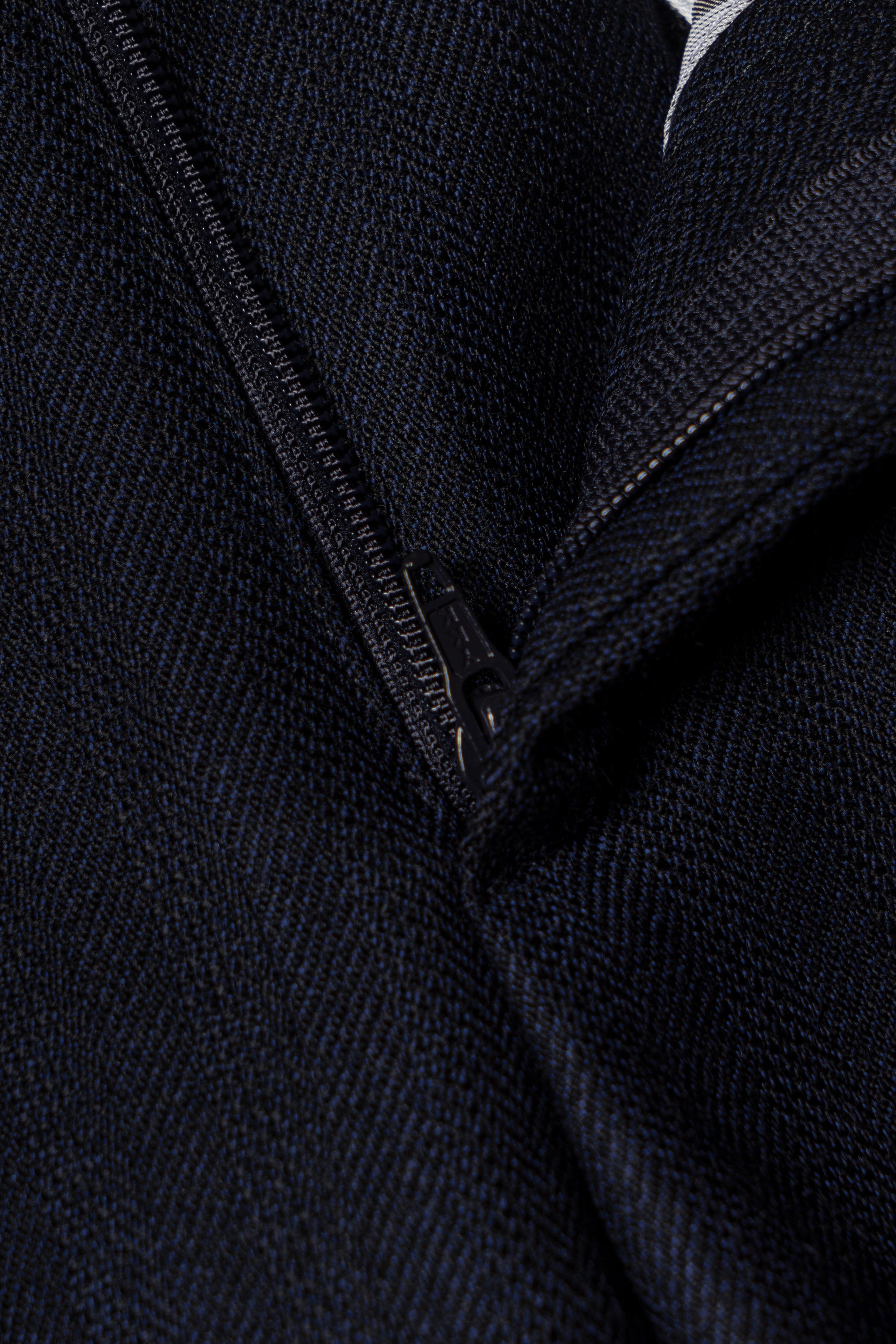 MTO Navy Herringbone Wool Suit #387