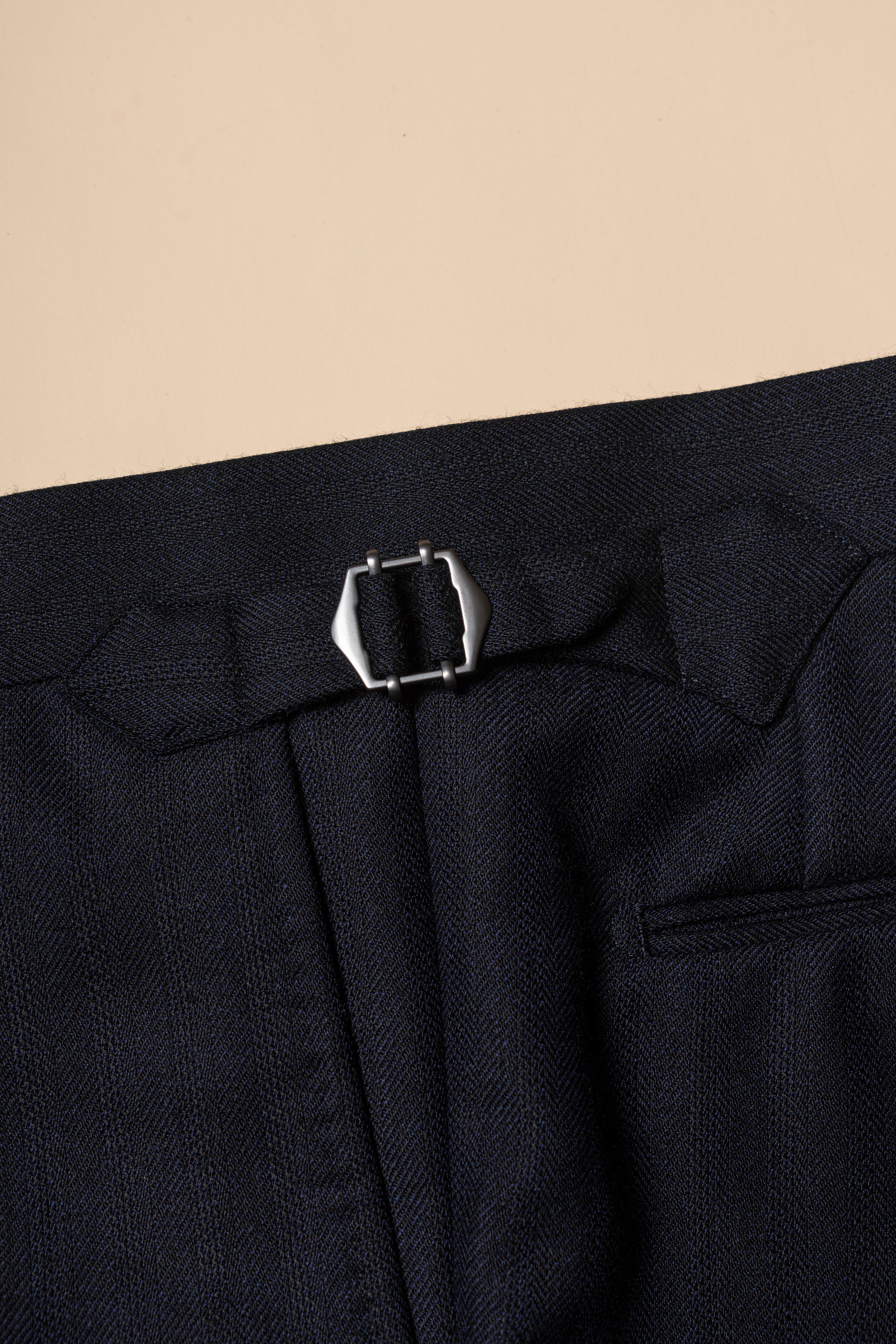 MTO Navy Herringbone Wool Suit #387