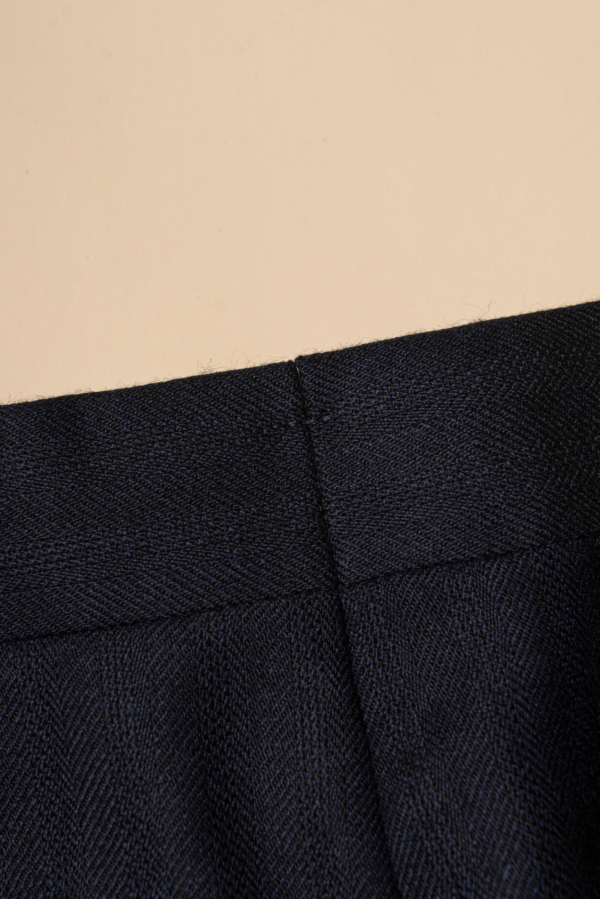 MTO Navy Herringbone Wool Suit #387