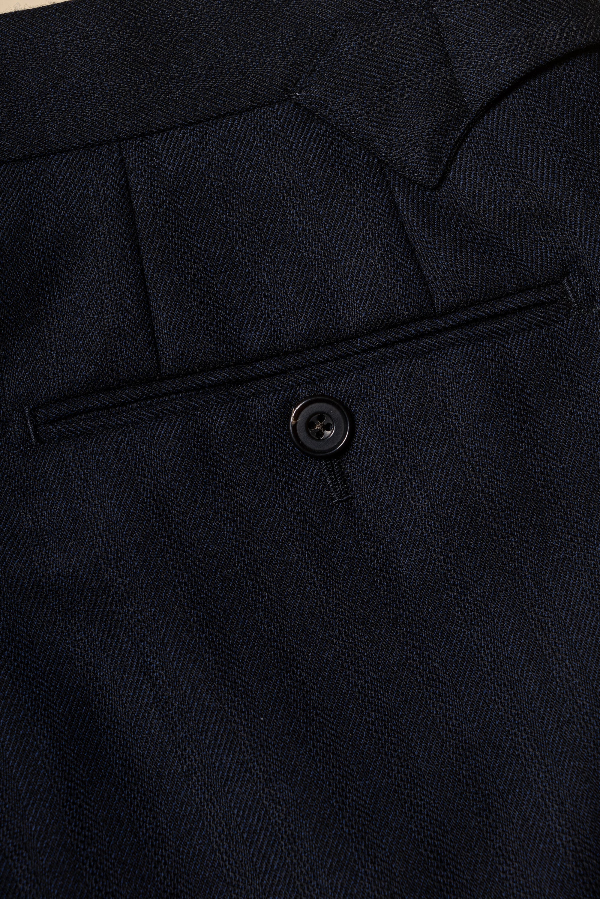 MTO Navy Herringbone Wool Suit #387