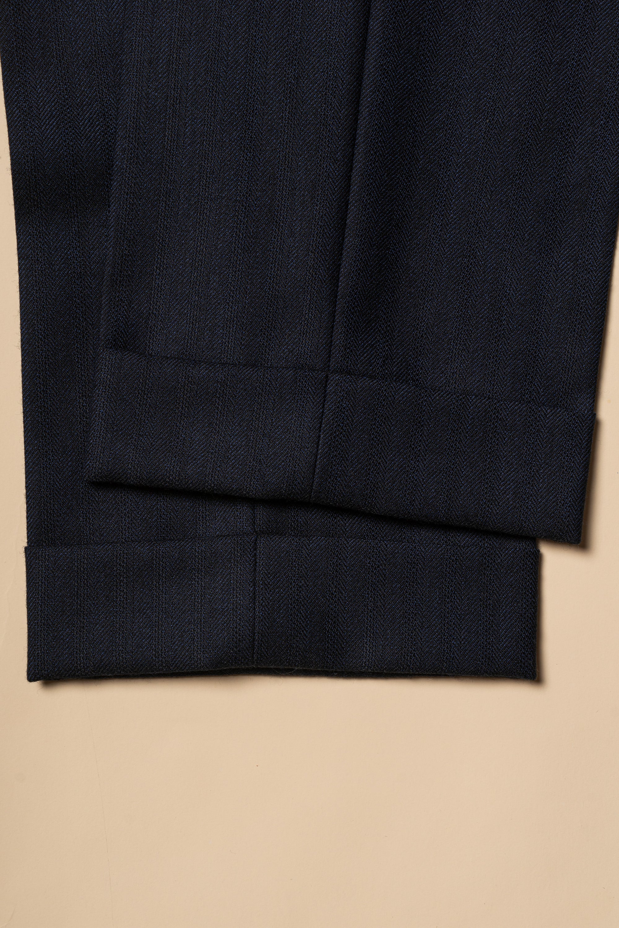 MTO Navy Herringbone Wool Suit #387