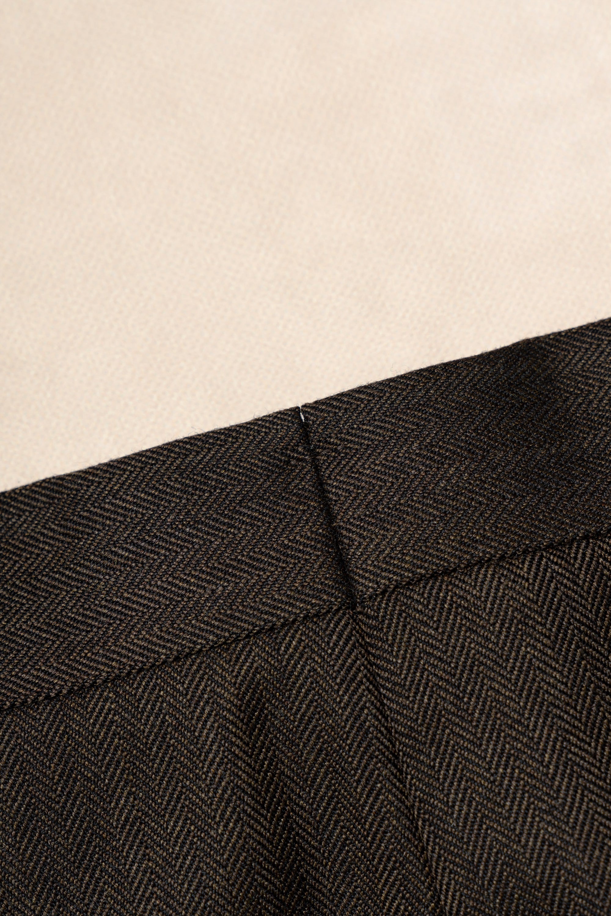 MTO Brown Herrringbone Worsted Suit #177