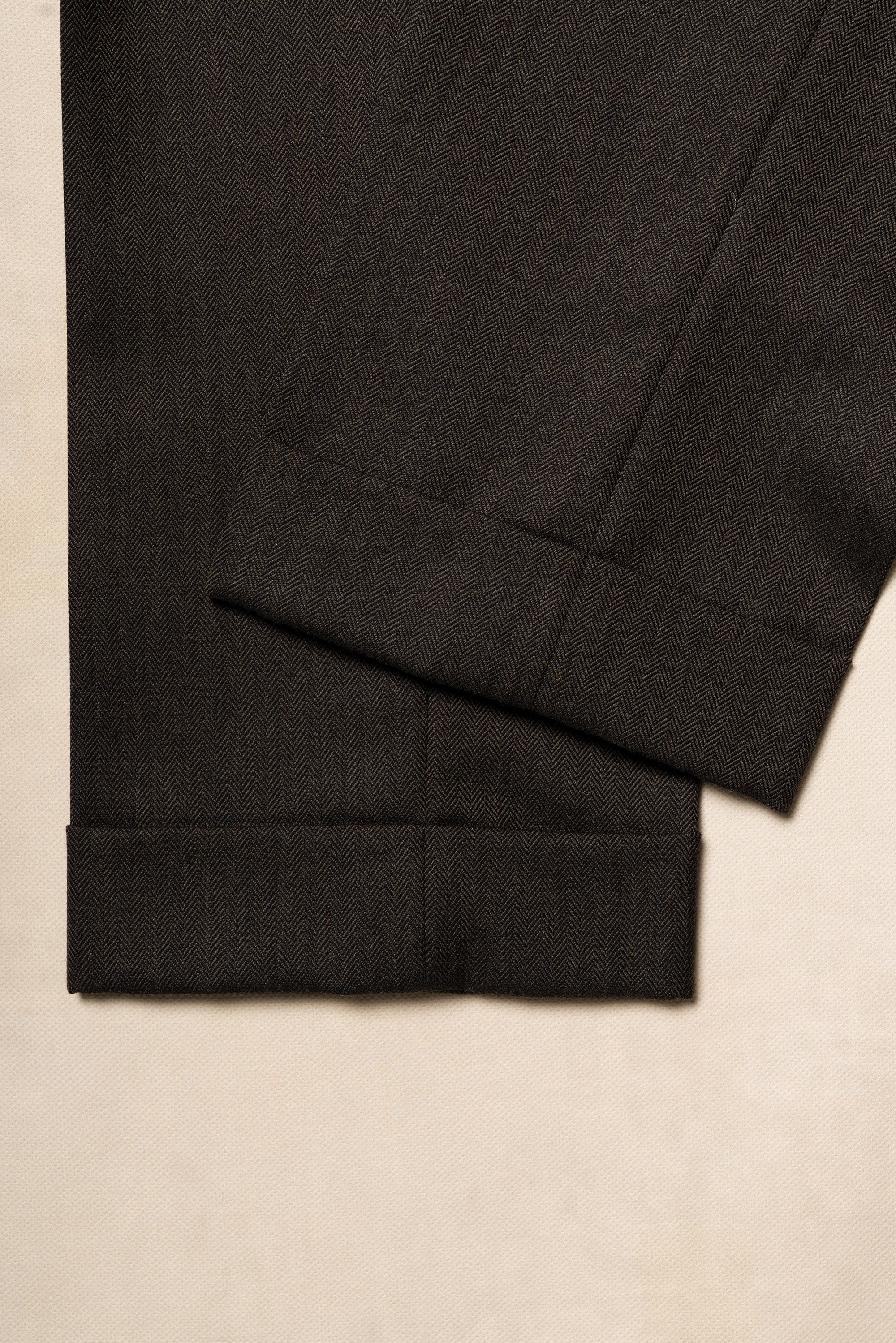 MTO Brown Herrringbone Worsted Suit #177
