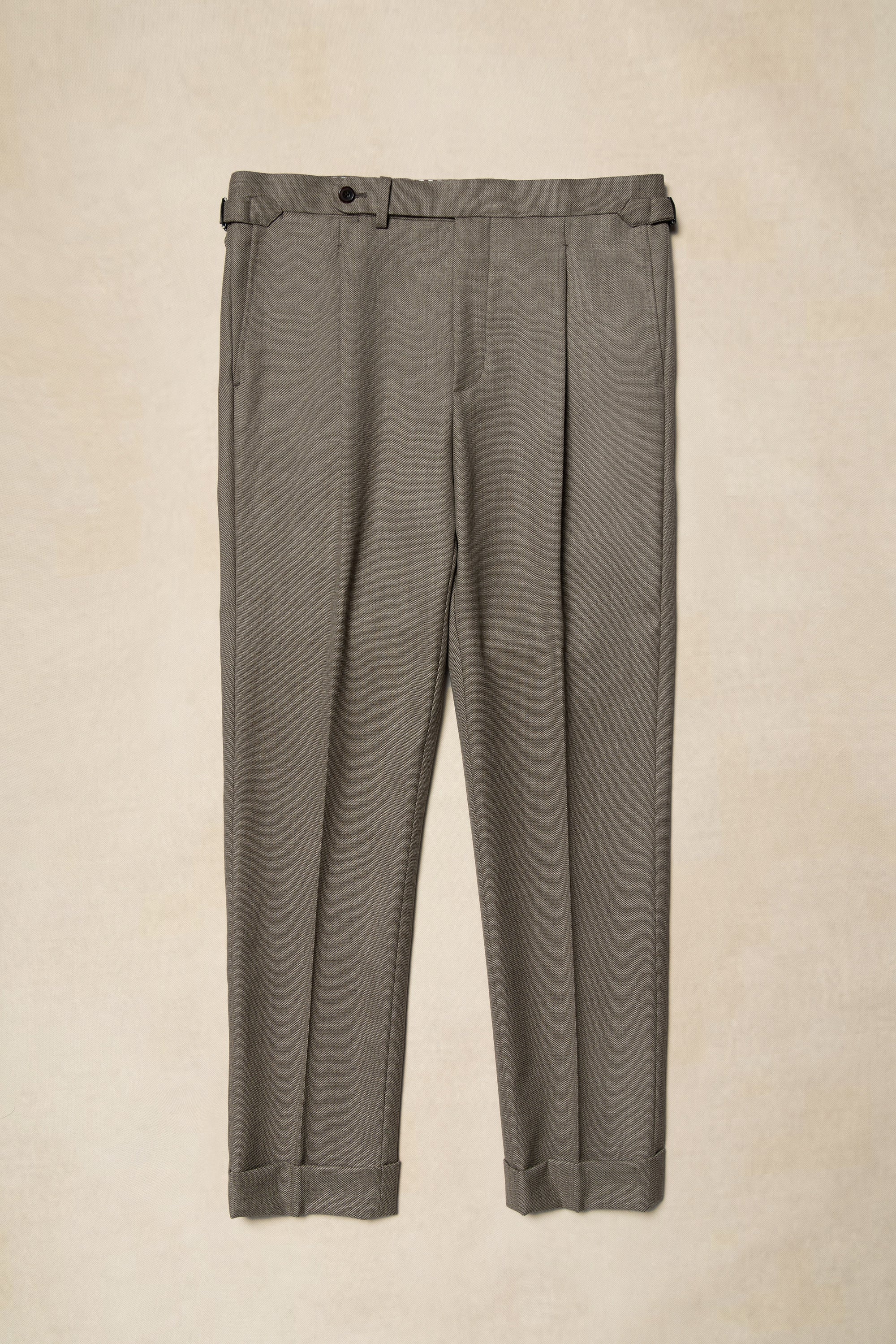 MTO Khaki Sharkskin Wool Suit #173
