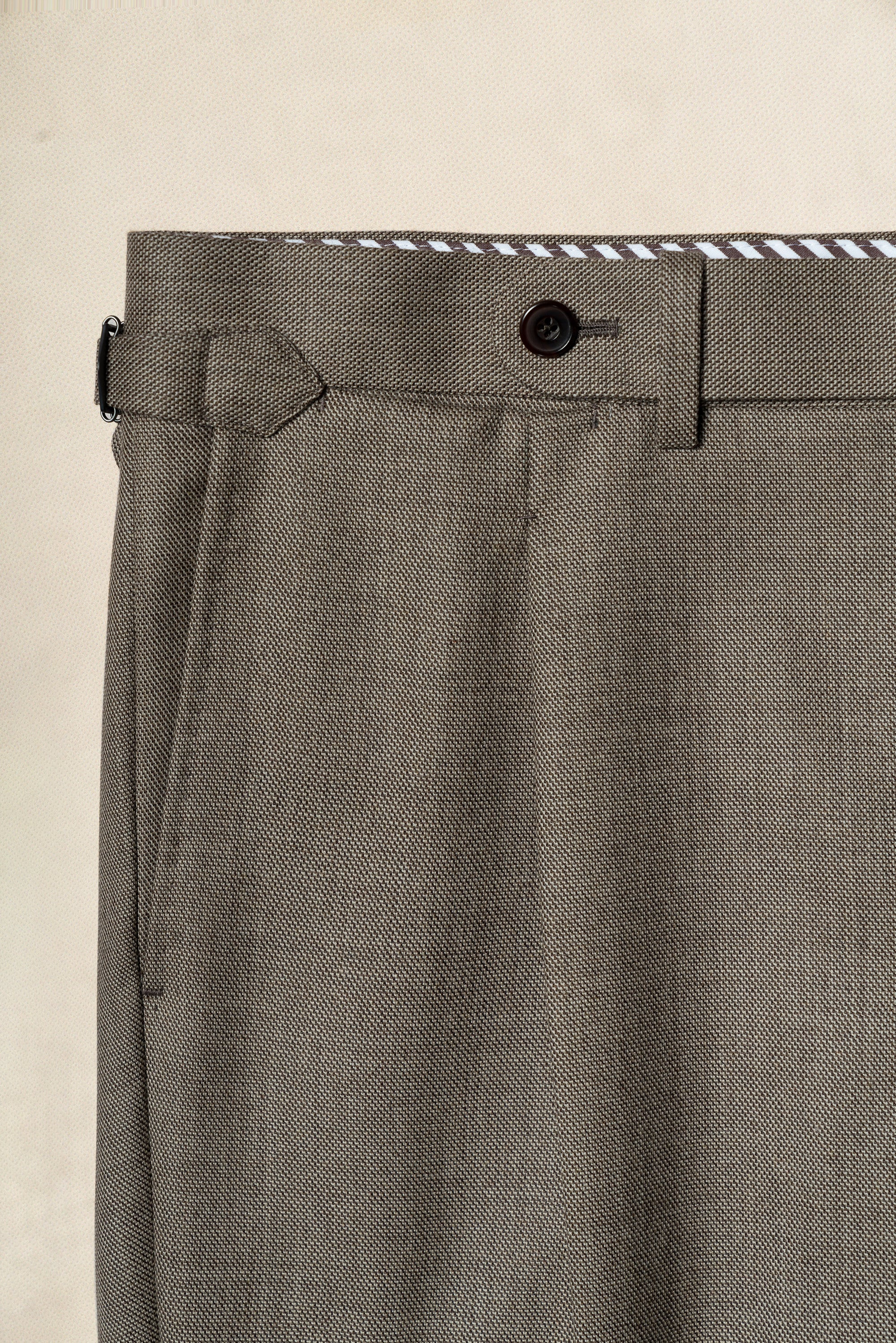 MTO Khaki Sharkskin Wool Suit #173