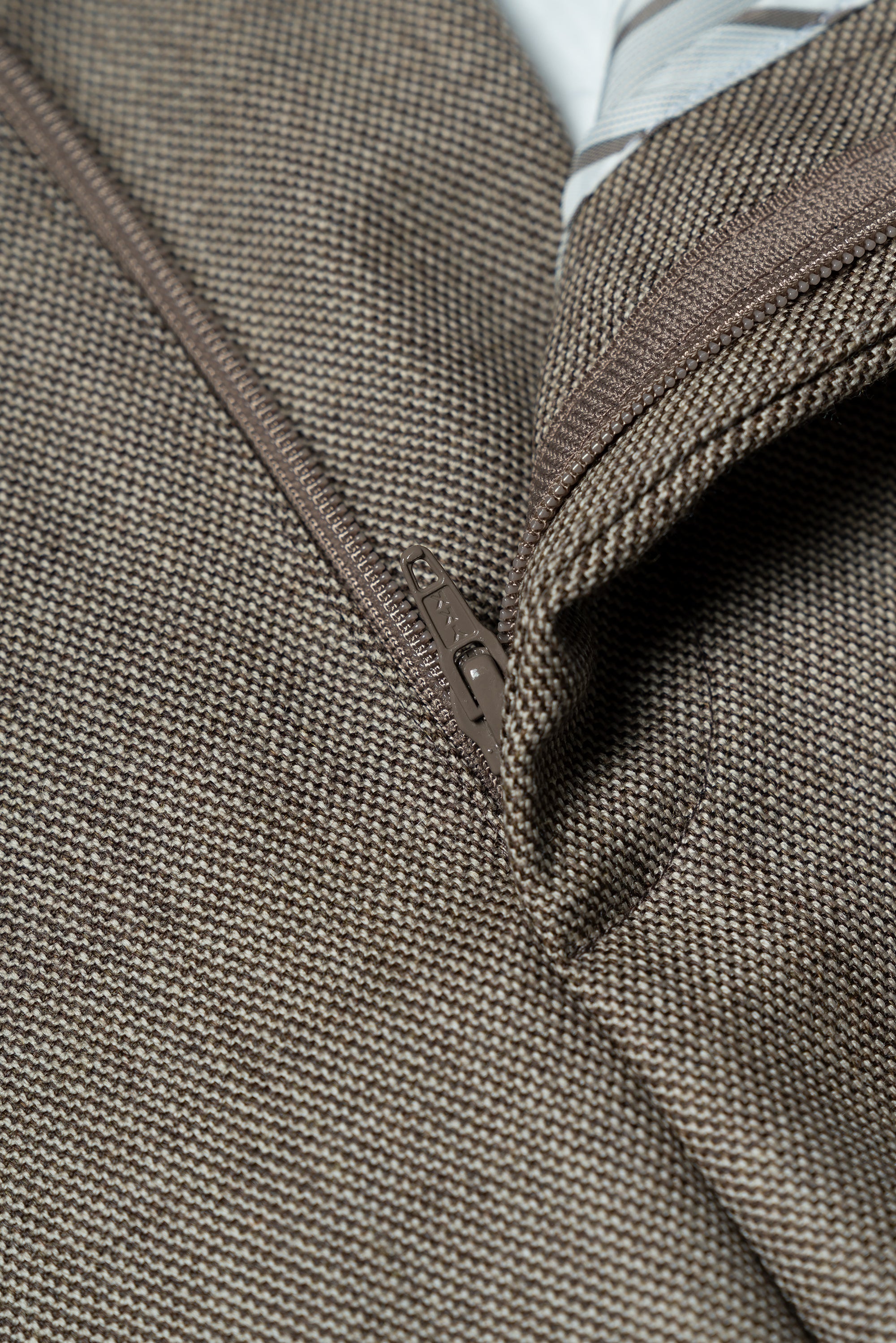 MTO Khaki Sharkskin Wool Suit #173