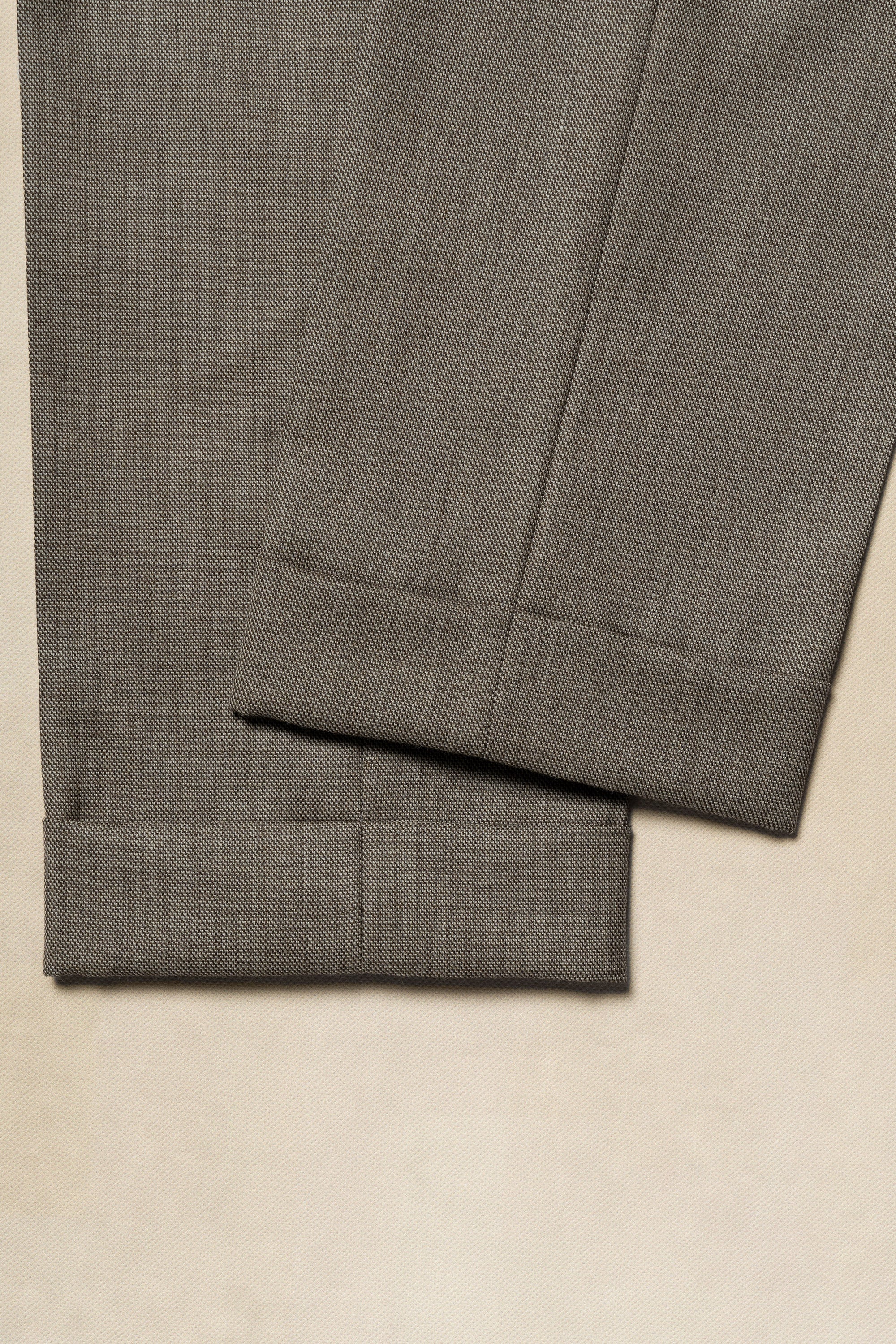 MTO Khaki Sharkskin Wool Suit #173