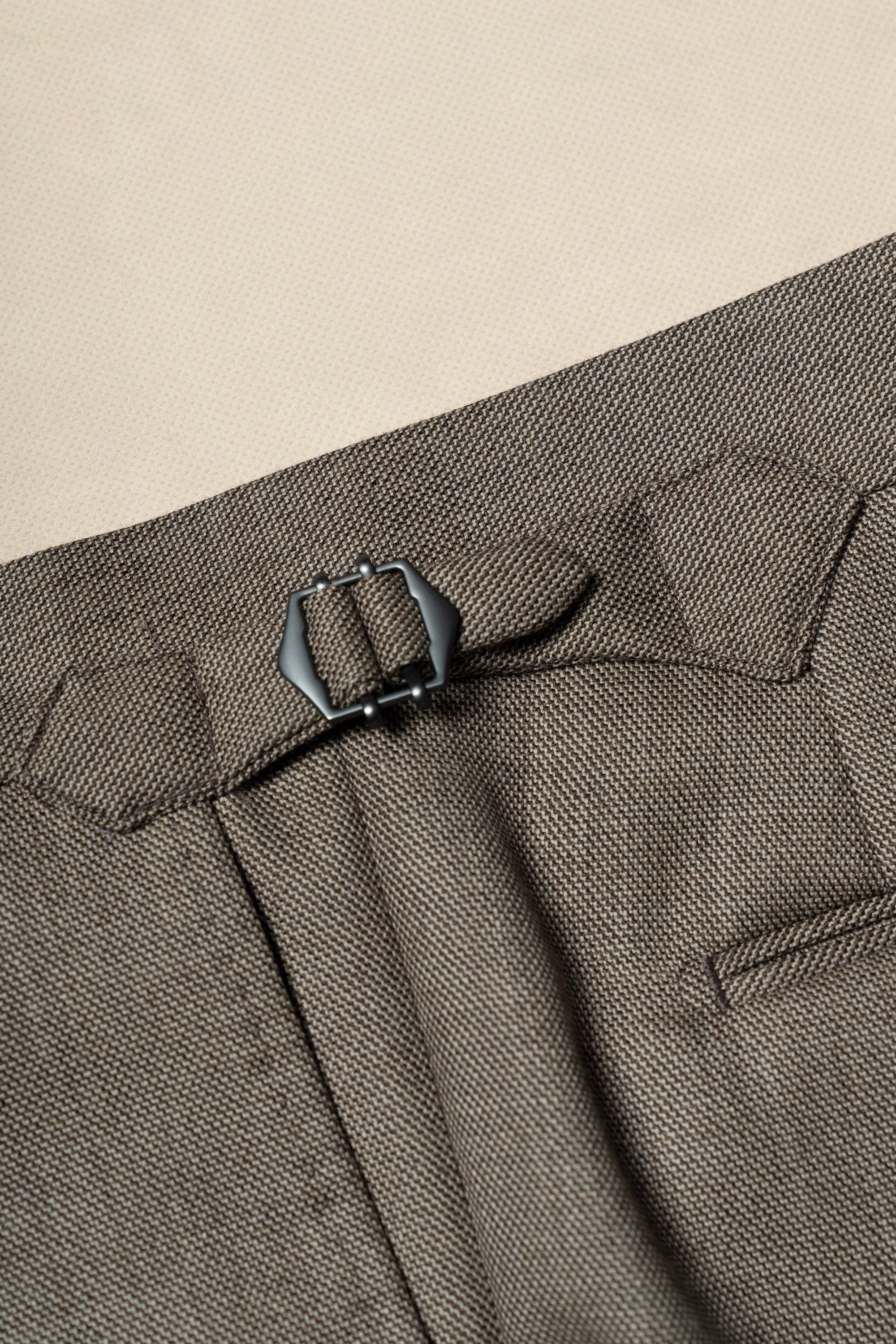 MTO Khaki Sharkskin Wool Suit #173