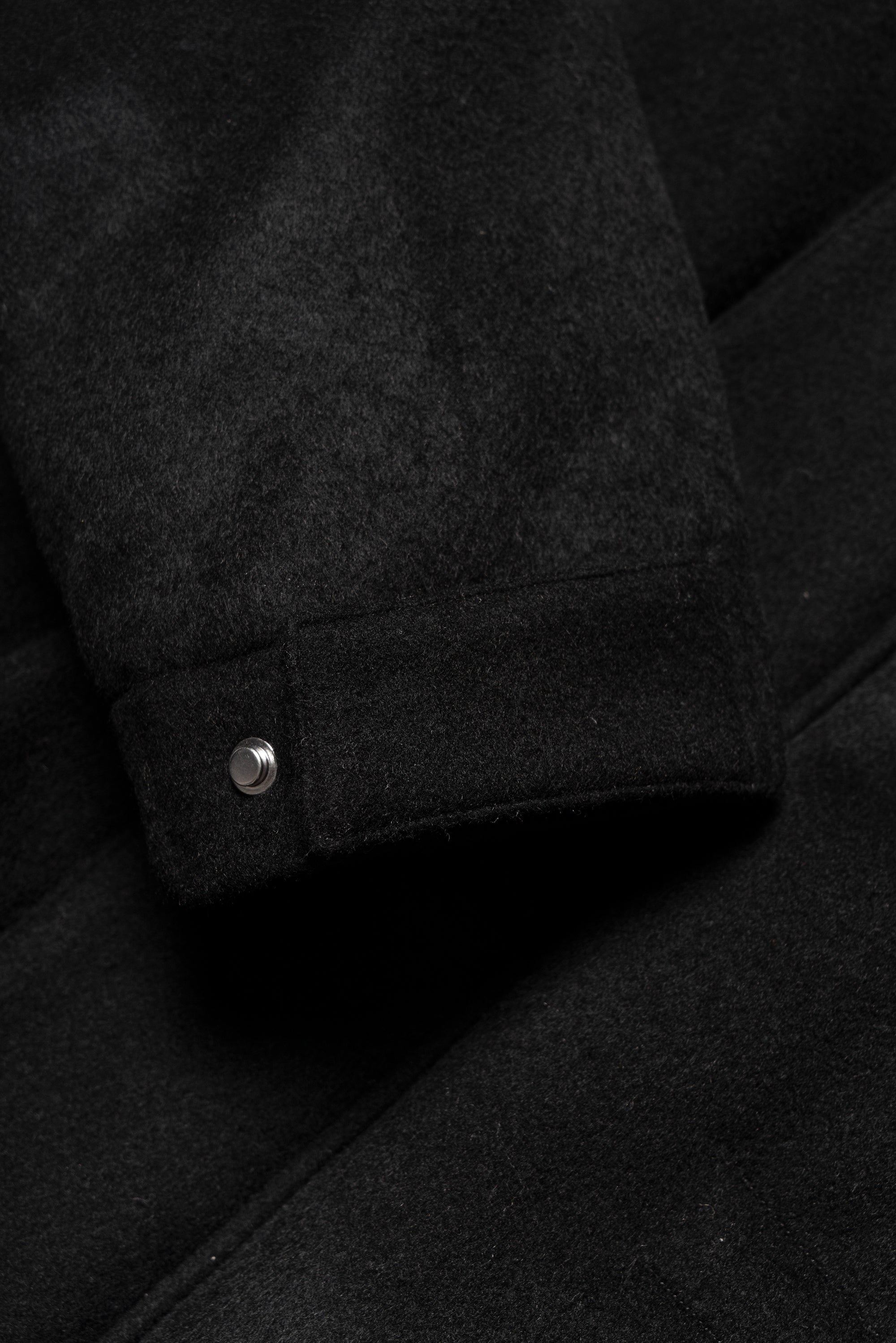 Black Wool Cashmere Down Ski Jacket #165