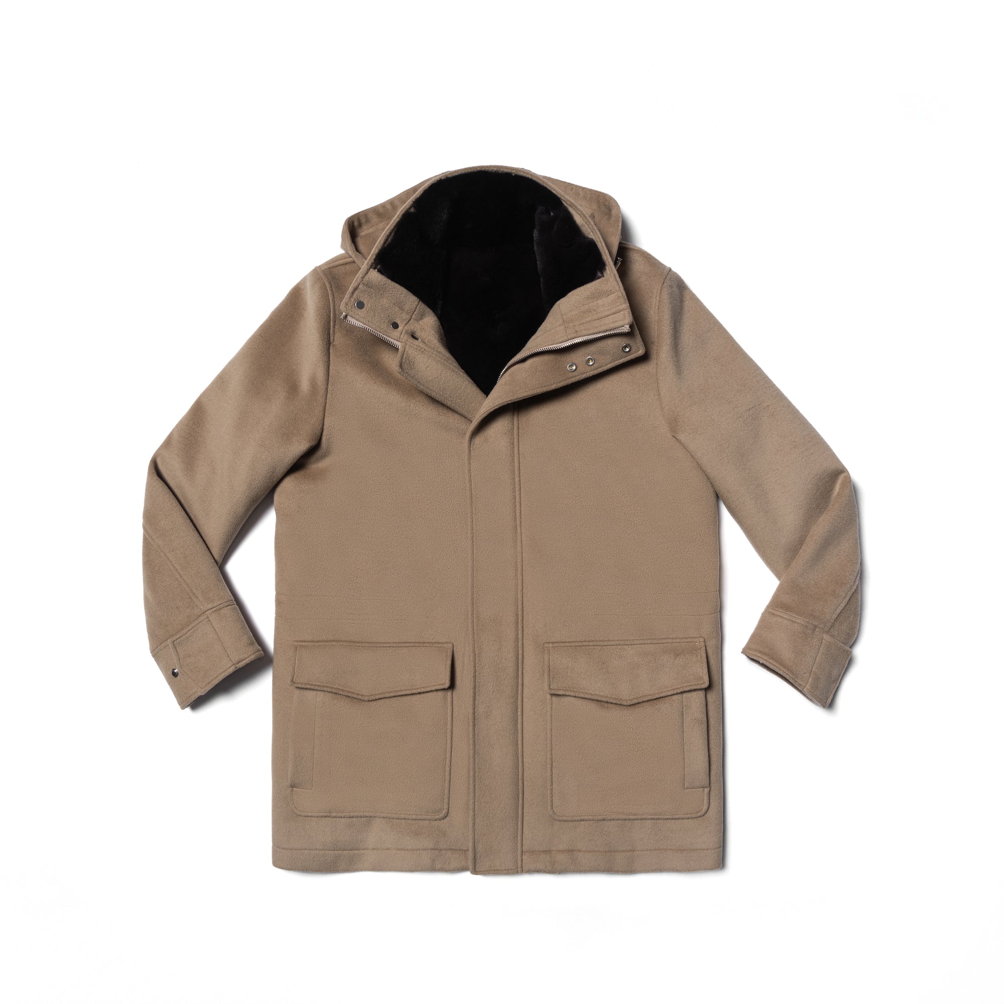 Camel Wool Cashmere Parka #155