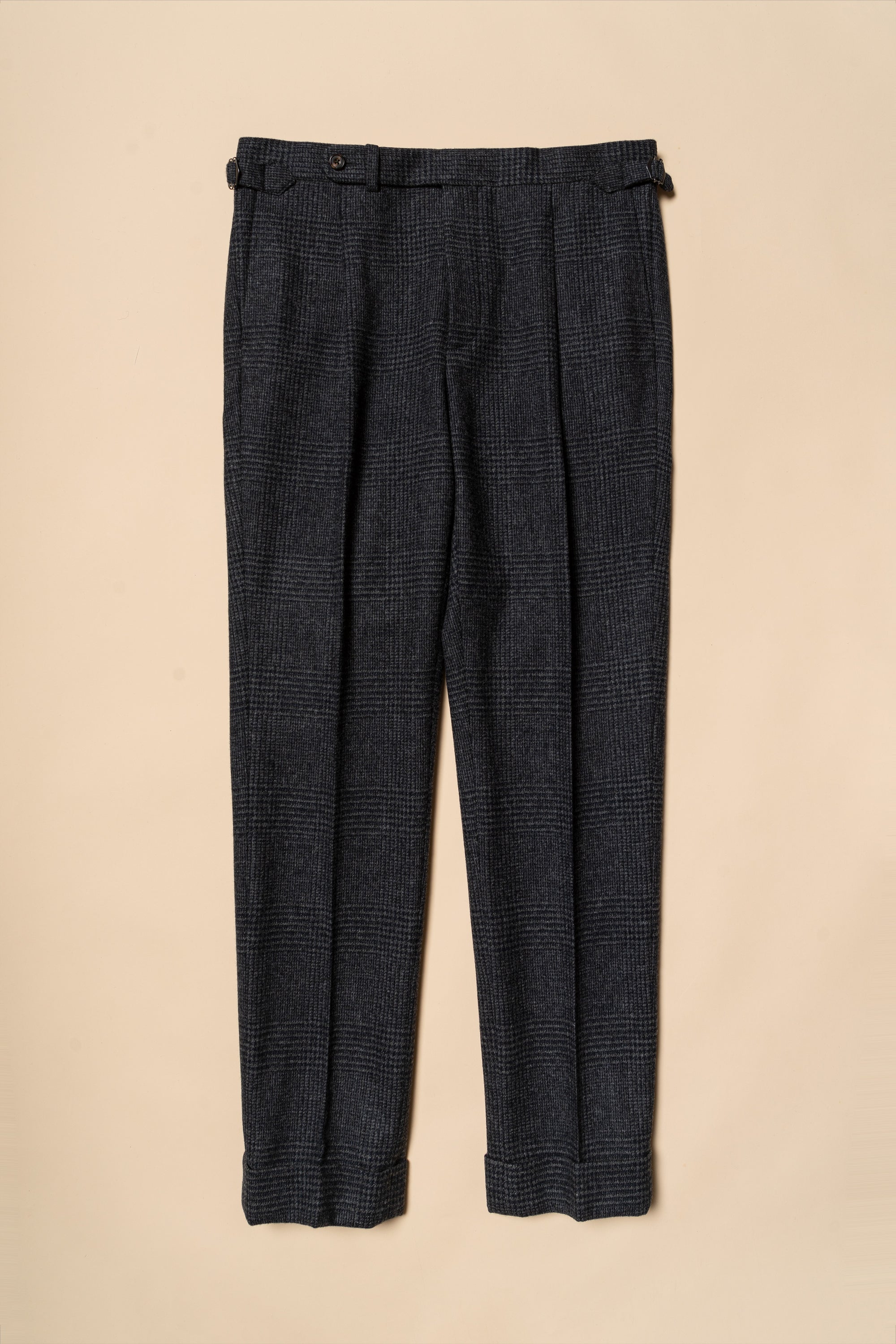 MTO Steel Blue Glen Check Flannel Suit #659