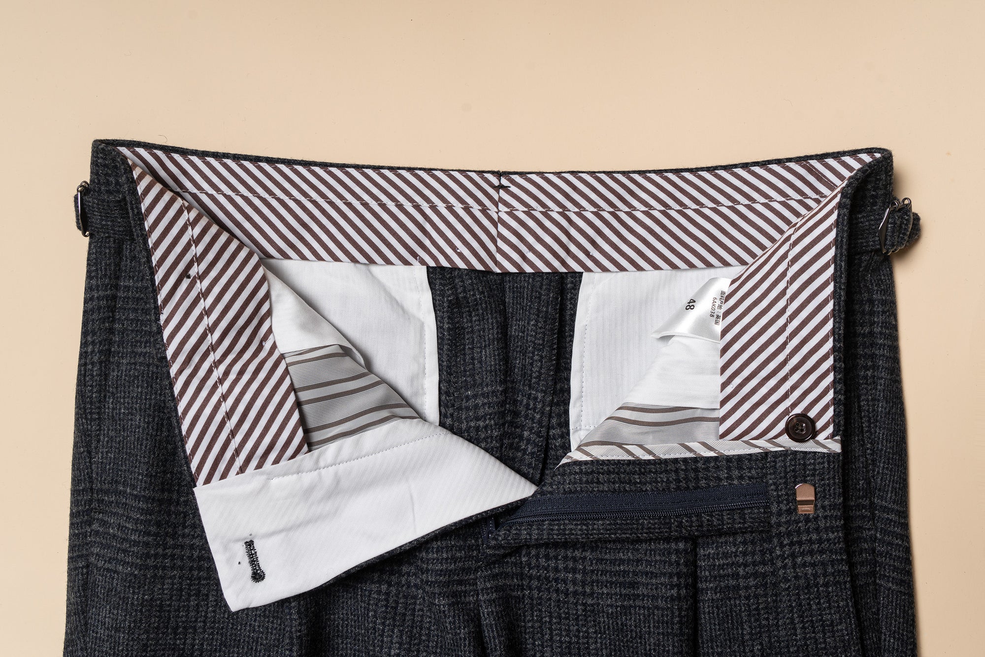 MTO Steel Blue Glen Check Flannel Suit #659