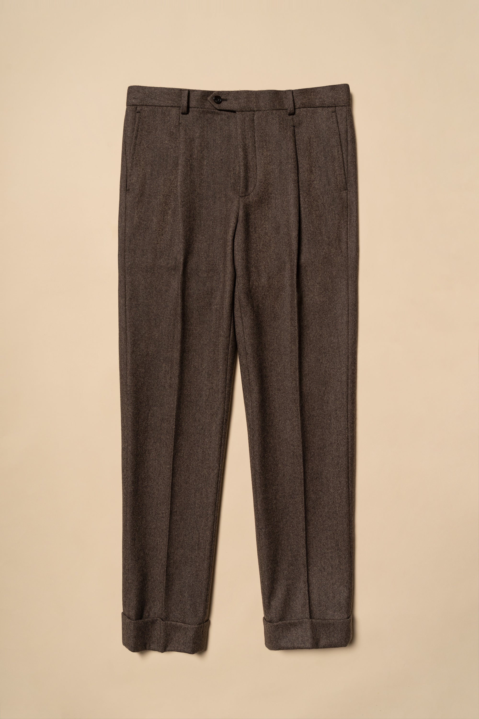 MTO Ochre Herringbone Flannel Suit #660