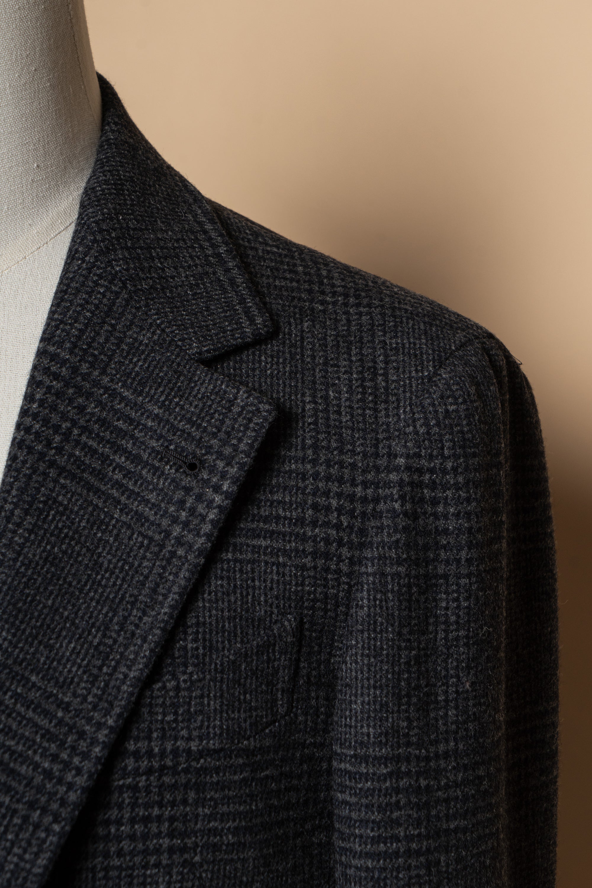 MTO Steel Blue Glen Check Flannel Suit #659