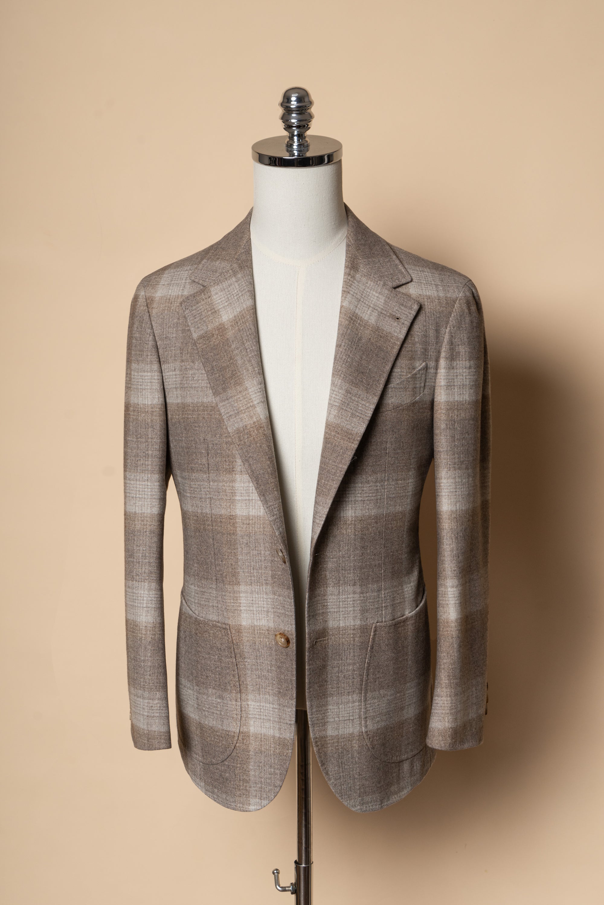 MTO Mocha Plaid Silk Cashmere Jacket #665