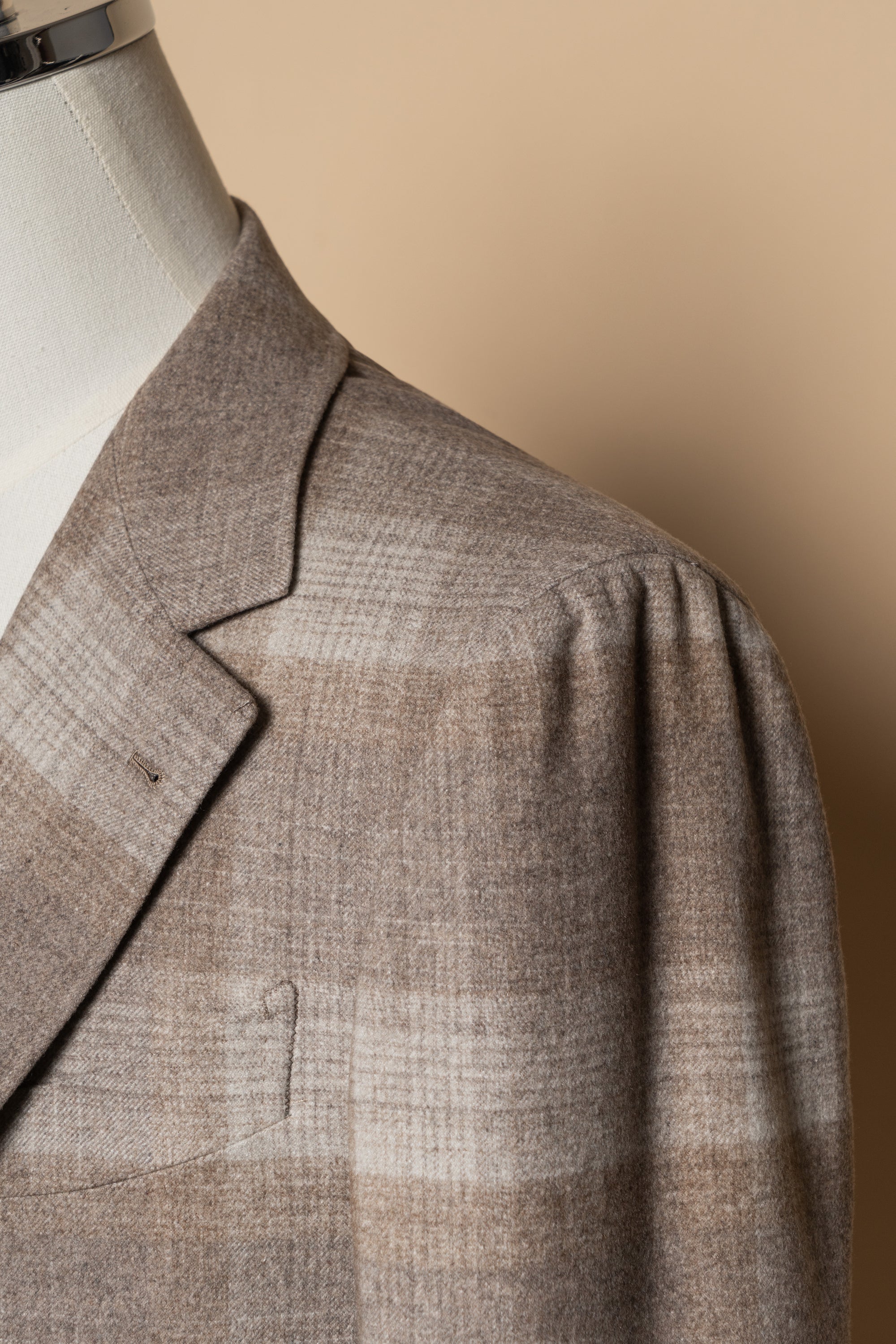 MTO Mocha Plaid Silk Cashmere Jacket #665