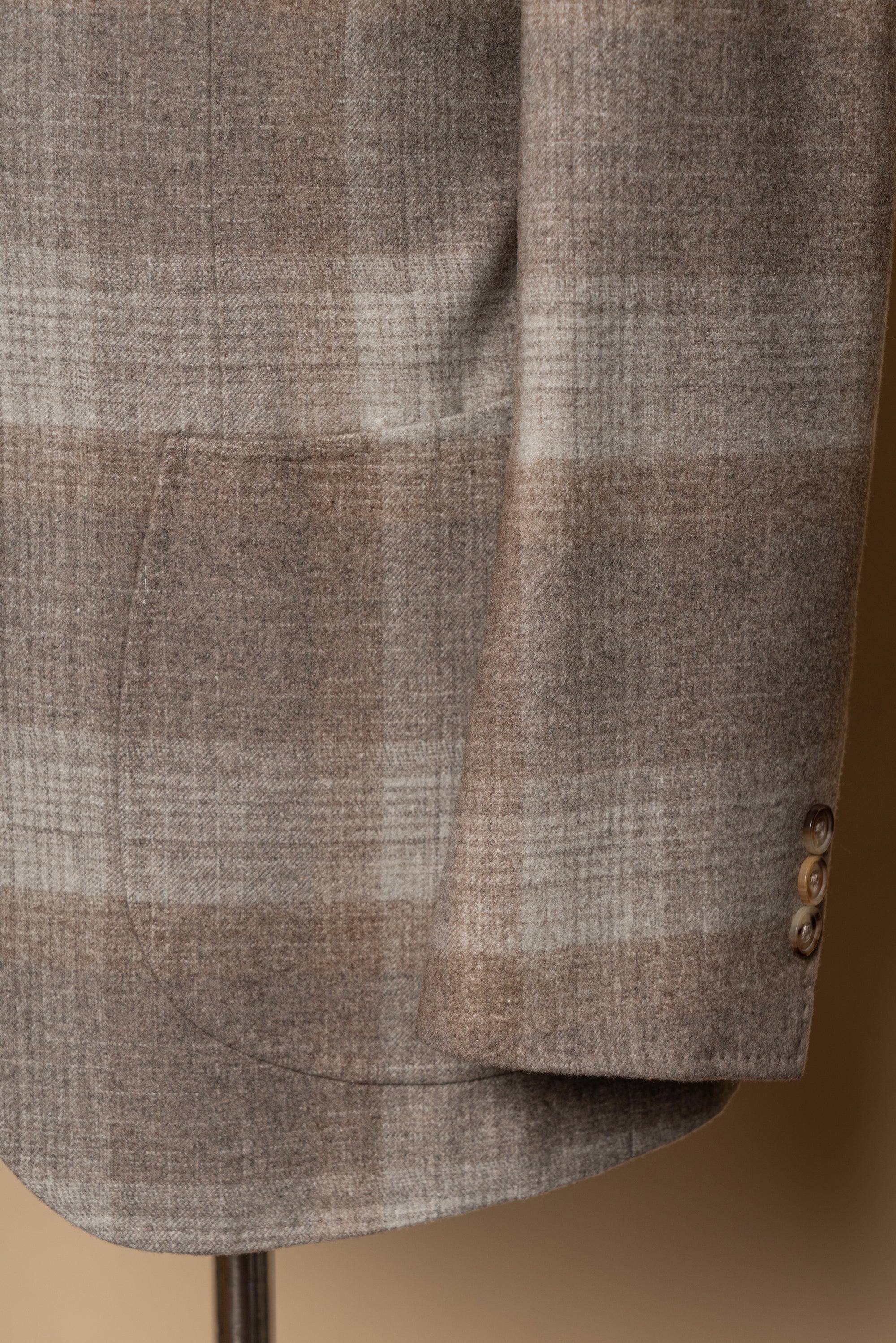 MTO Mocha Plaid Silk Cashmere Jacket #665