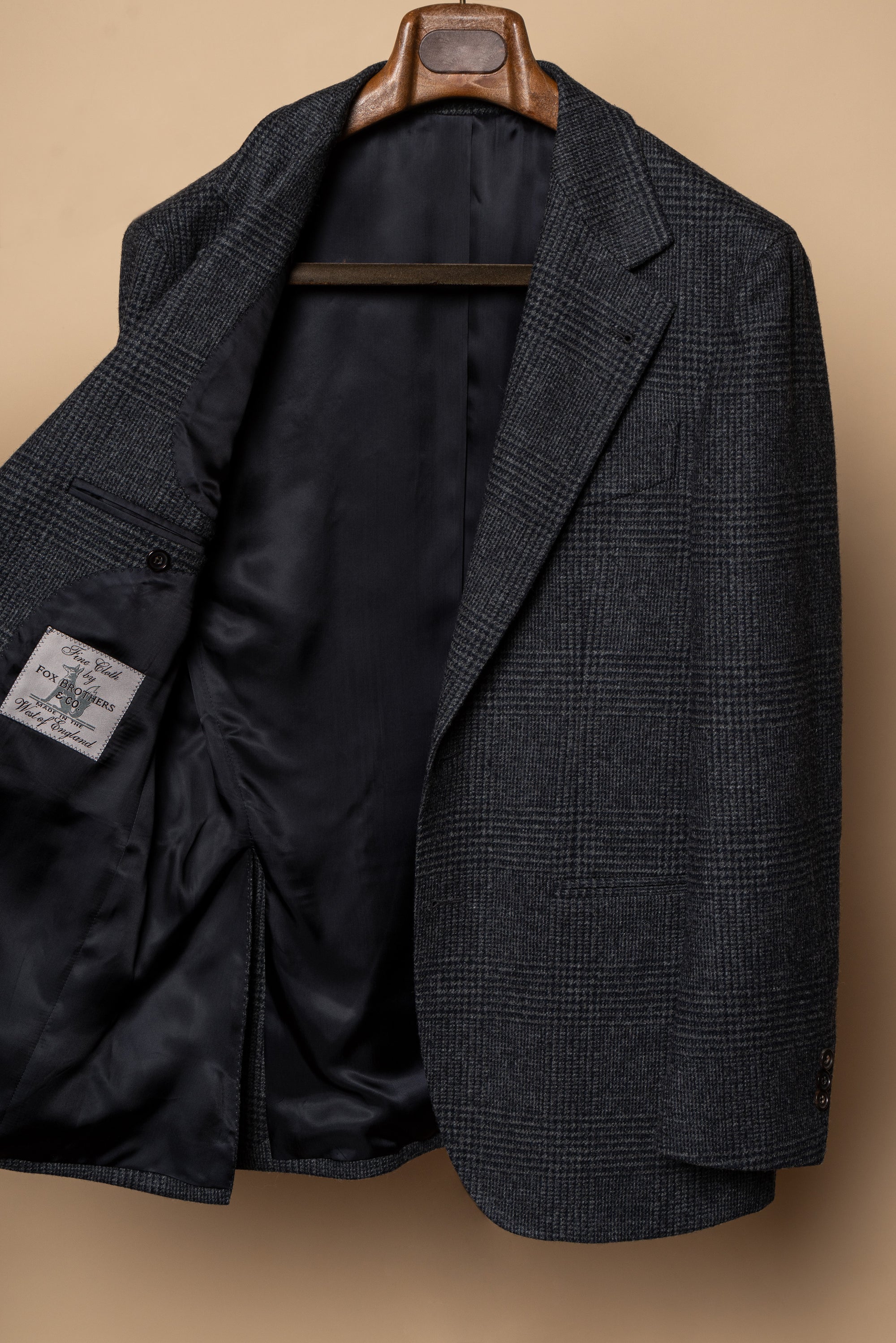 MTO Steel Blue Glen Check Flannel Suit #659