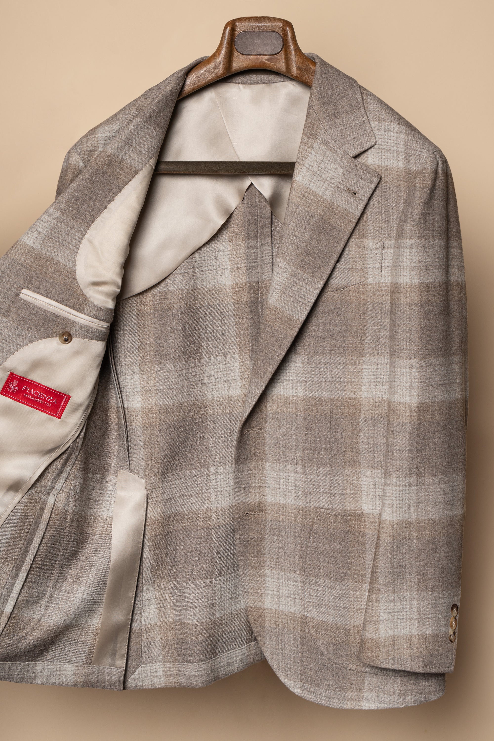 MTO Mocha Plaid Silk Cashmere Jacket #665