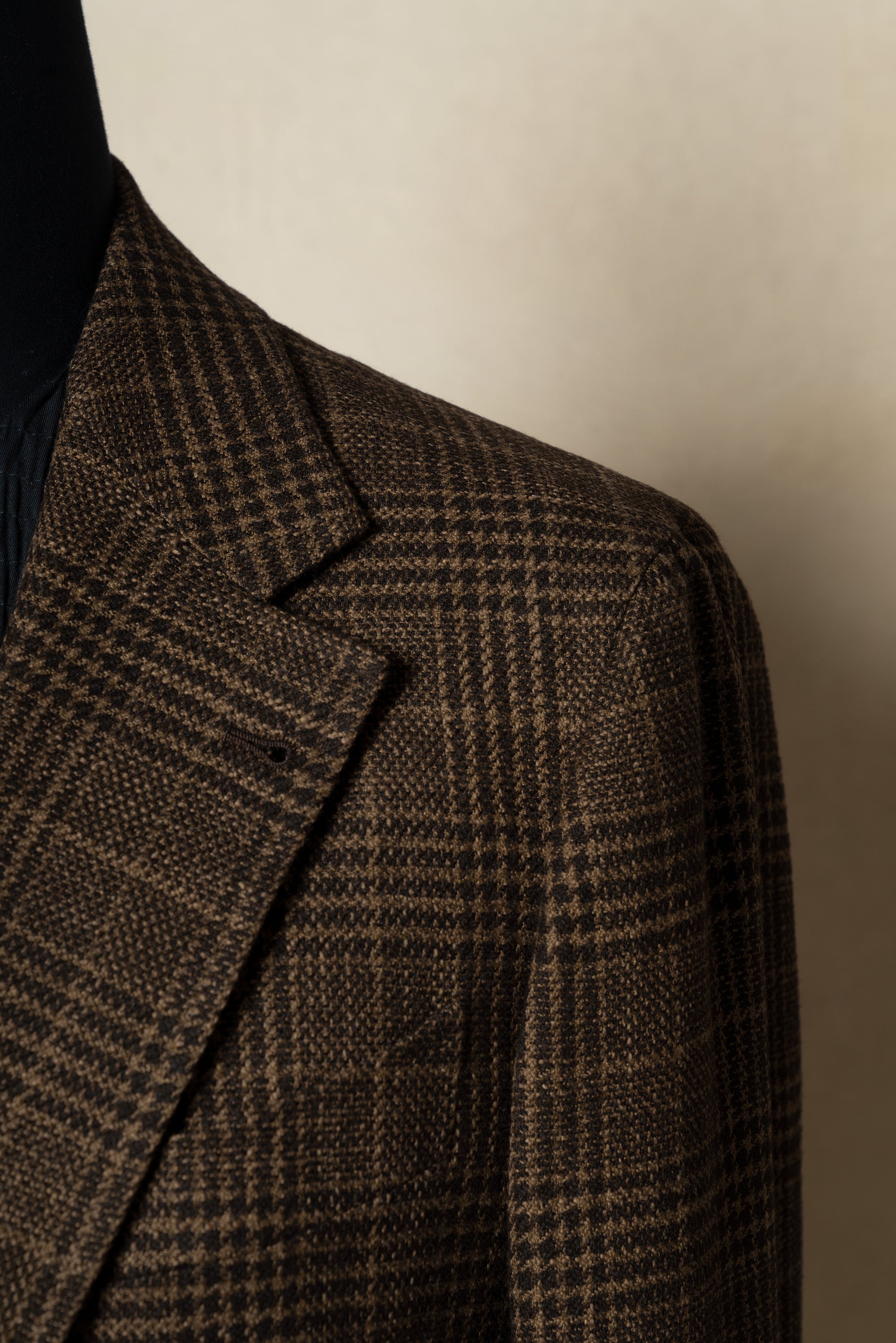 MTO Rust Glen Check Wool Cotton Silk Cashmere Jacket