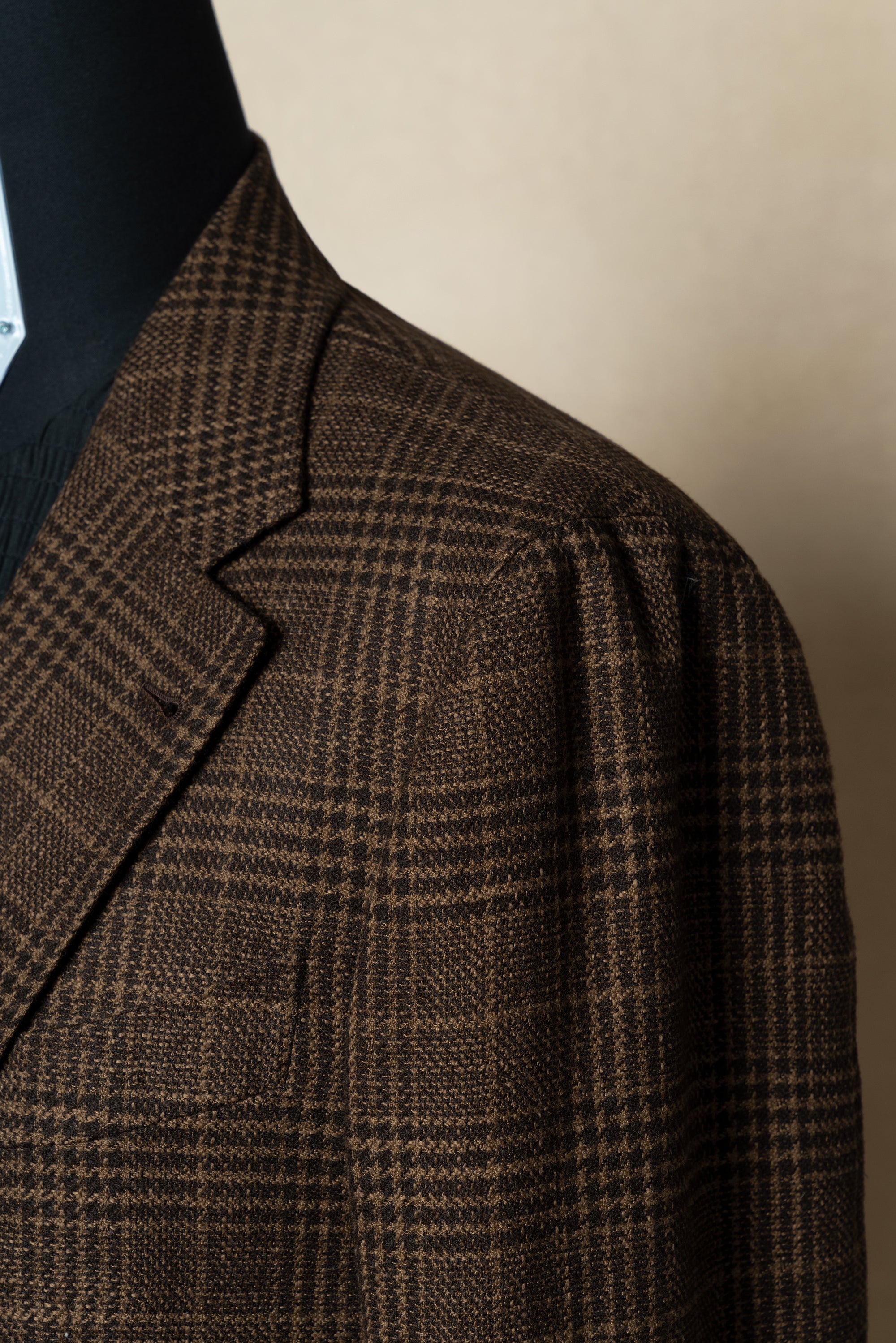 MTO Rust Glen Check Wool Cotton Silk Cashmere Jacket