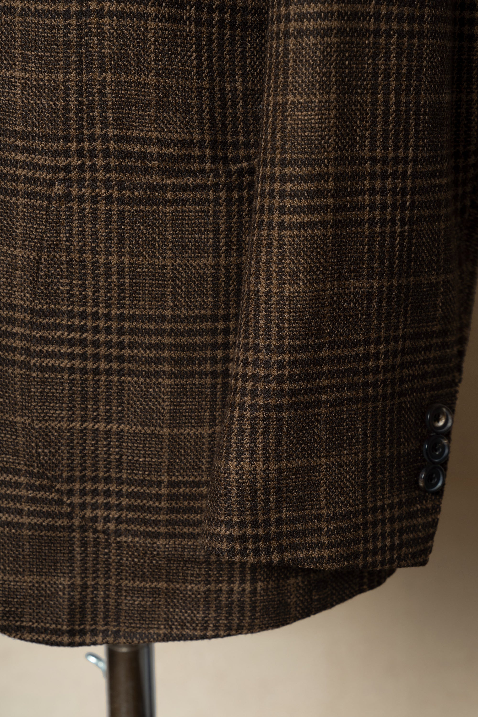 MTO Rust Glen Check Wool Cotton Silk Cashmere Jacket