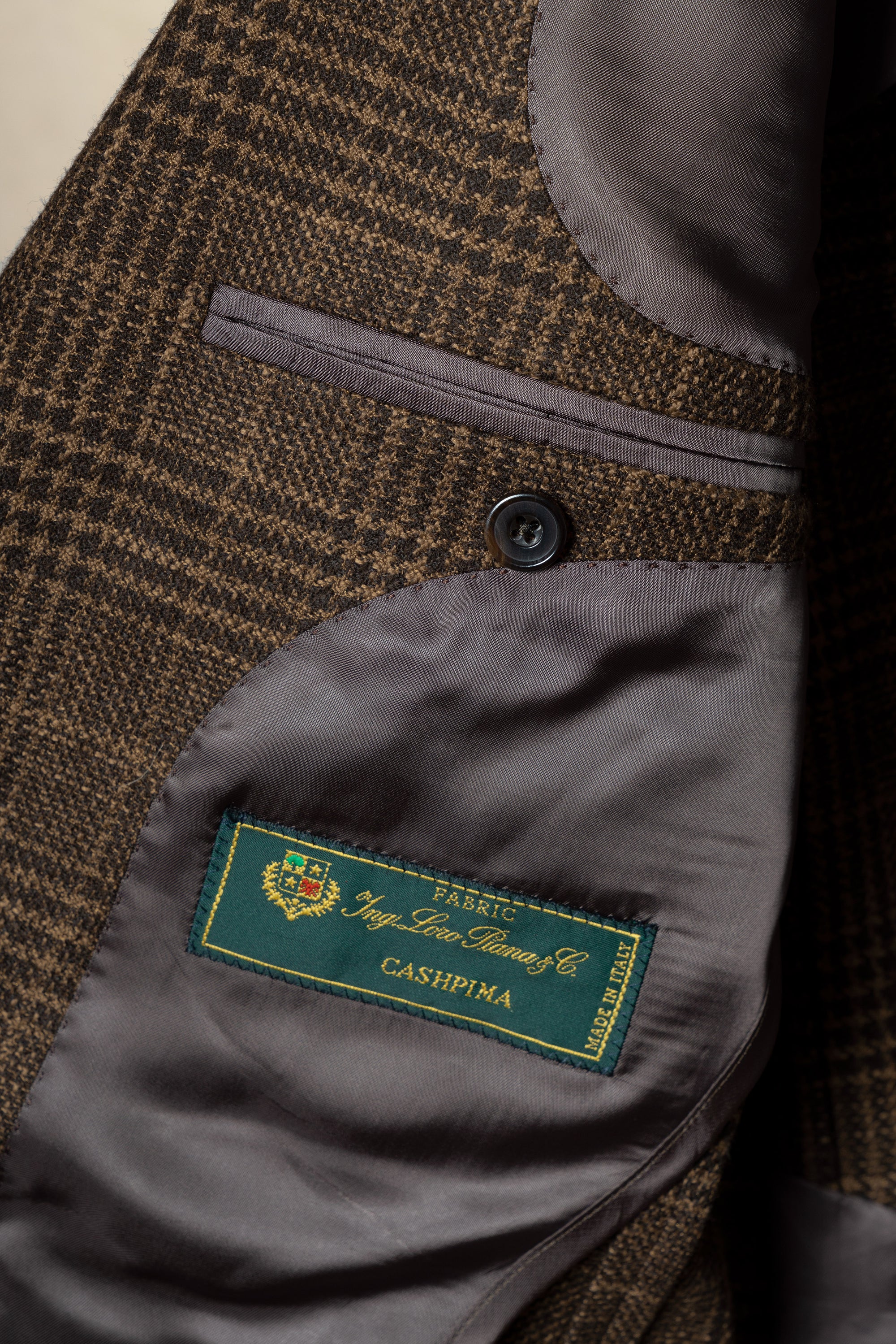 MTO Rust Glen Check Wool Cotton Silk Cashmere Jacket