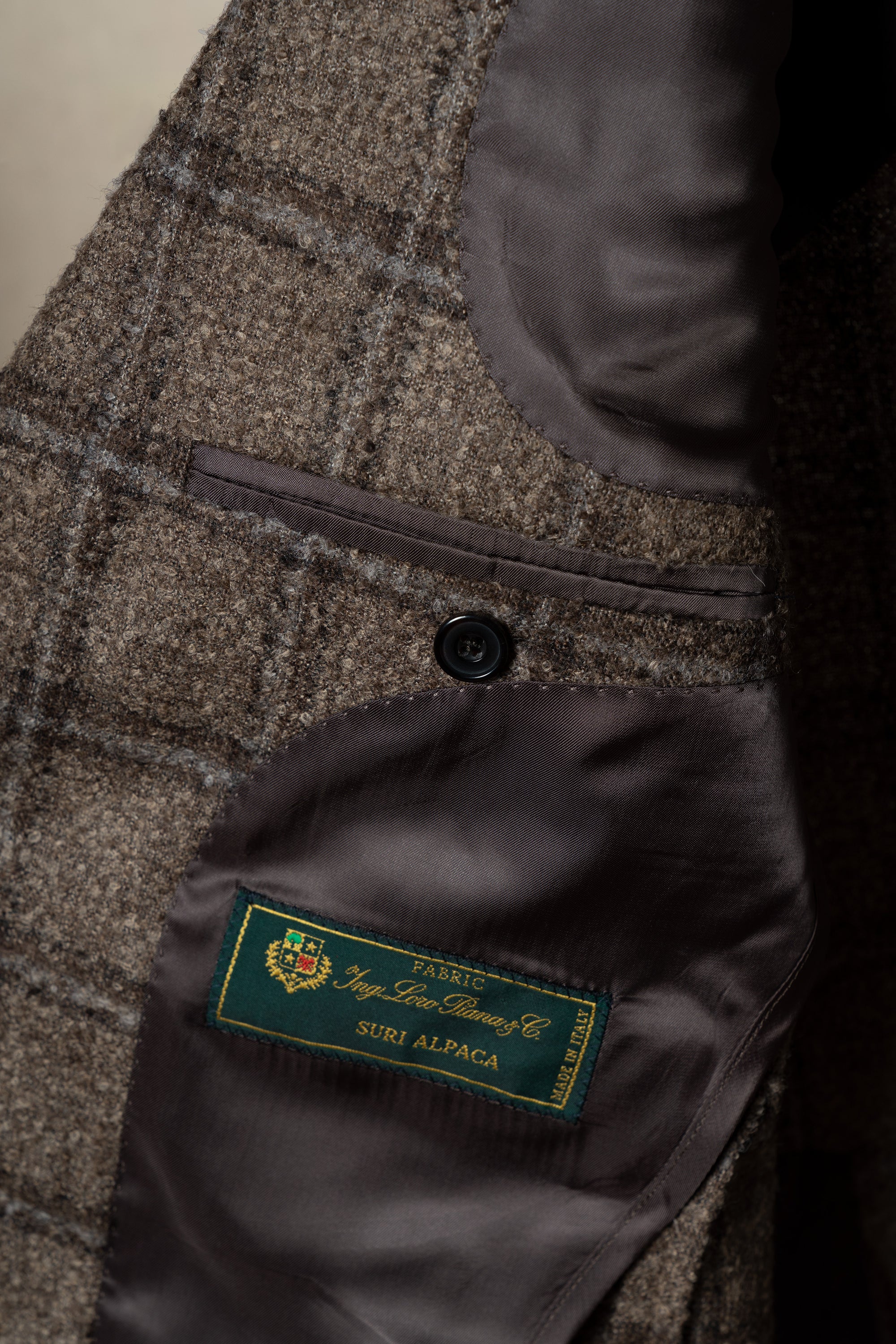 MTO Mocha Windowpane Alpaca Wool Jacket