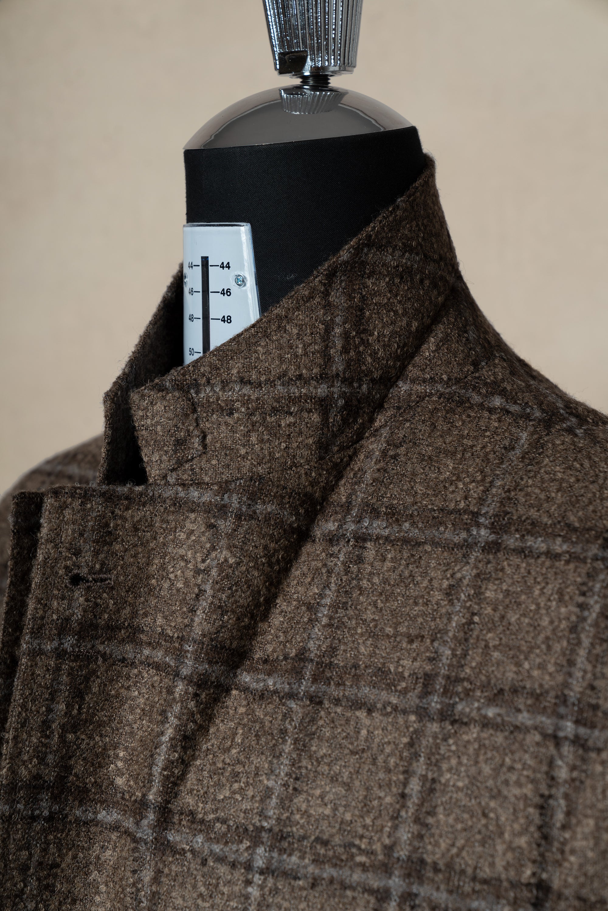 MTO Mocha Windowpane Alpaca Wool Jacket