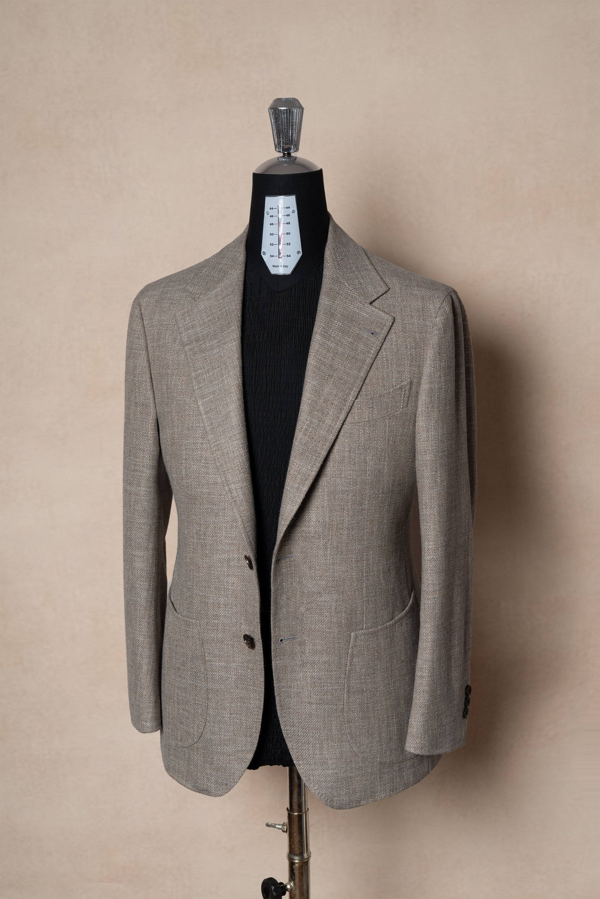 Melange Oatmeal Wool Cotton Silk Cashmere Jacket